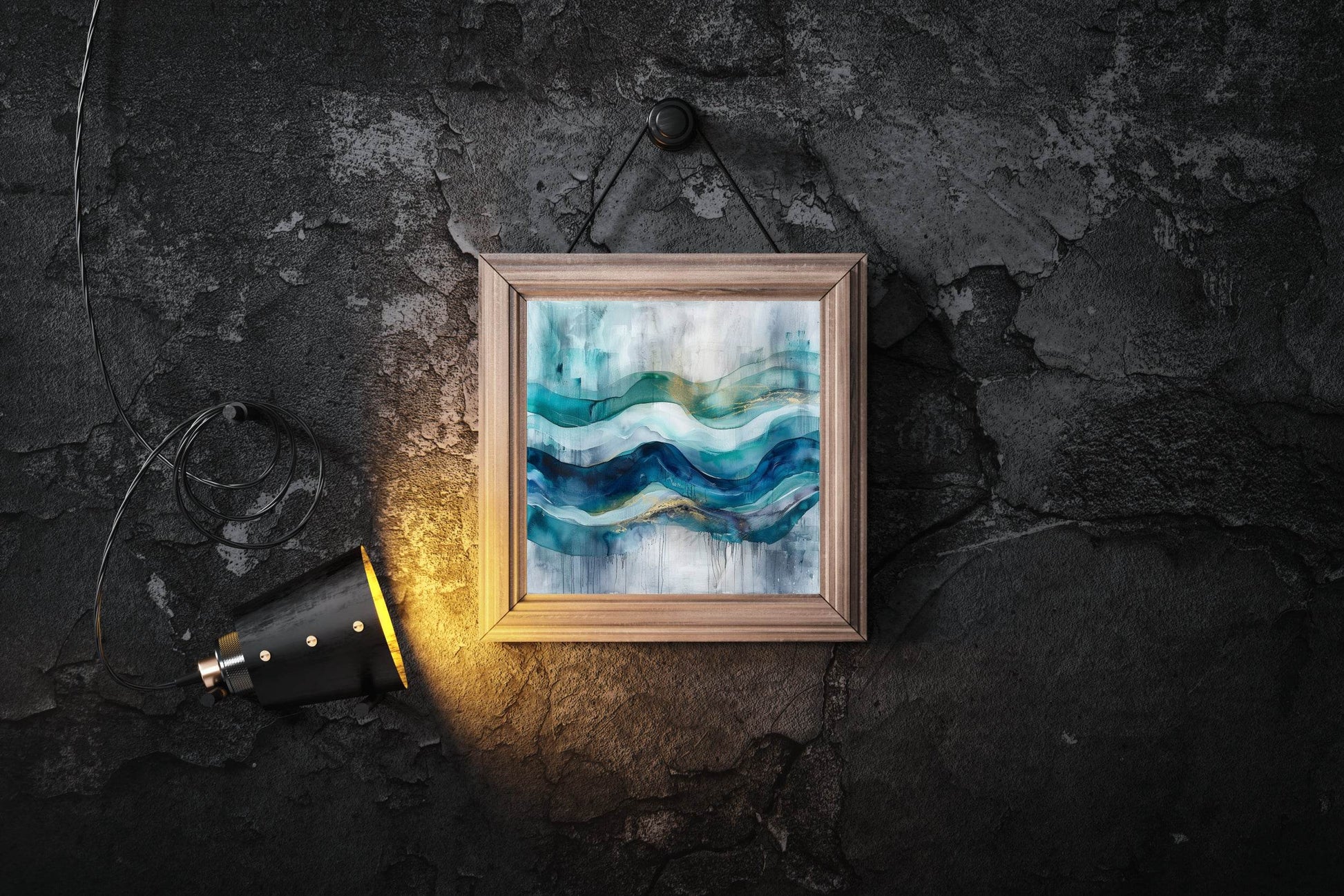 Blue Mountain Brush Strokes Abstract Wall Art - beink online art store