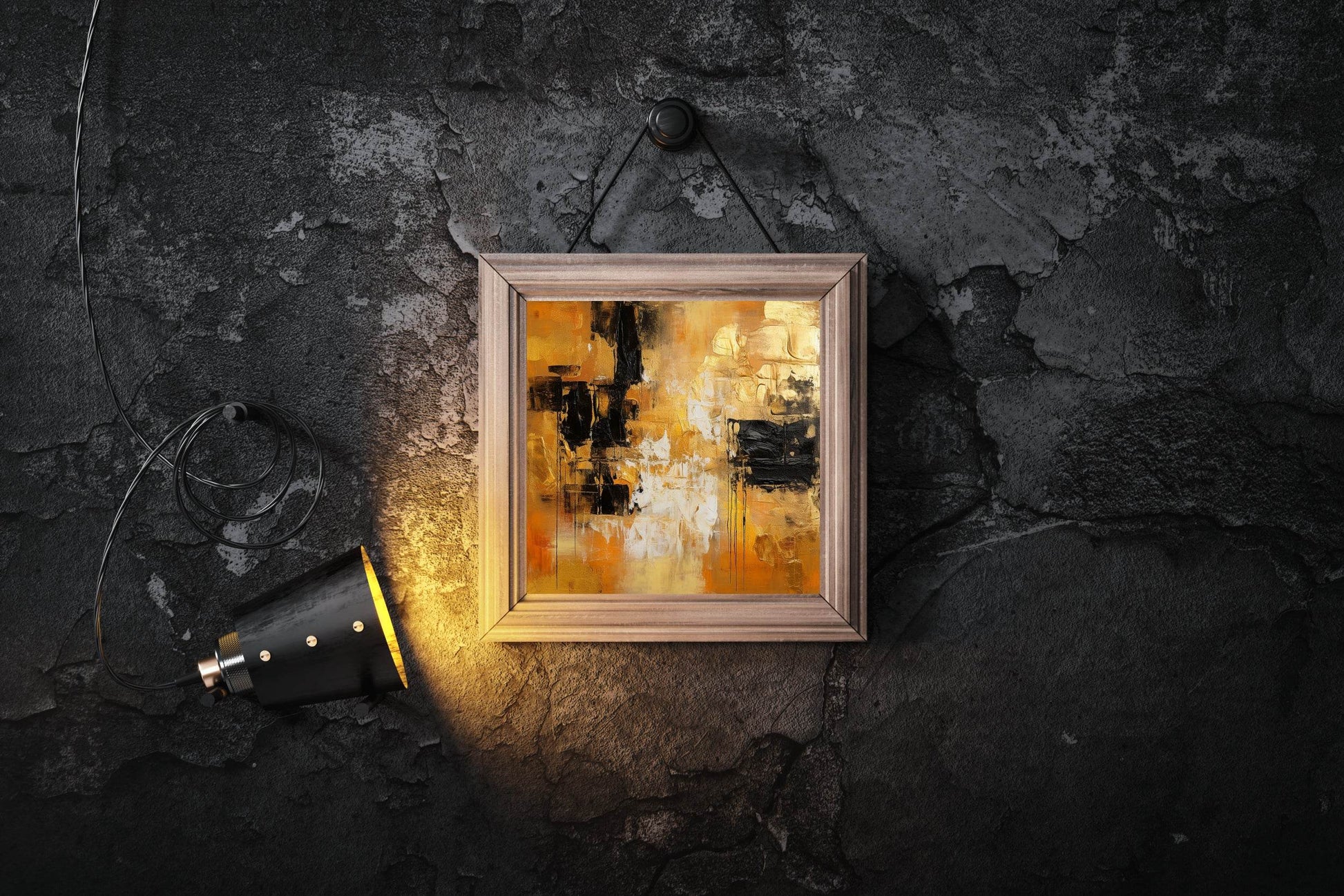Brown and Orange Paint Brush Strokes Abstract Wall Art - beink online art store