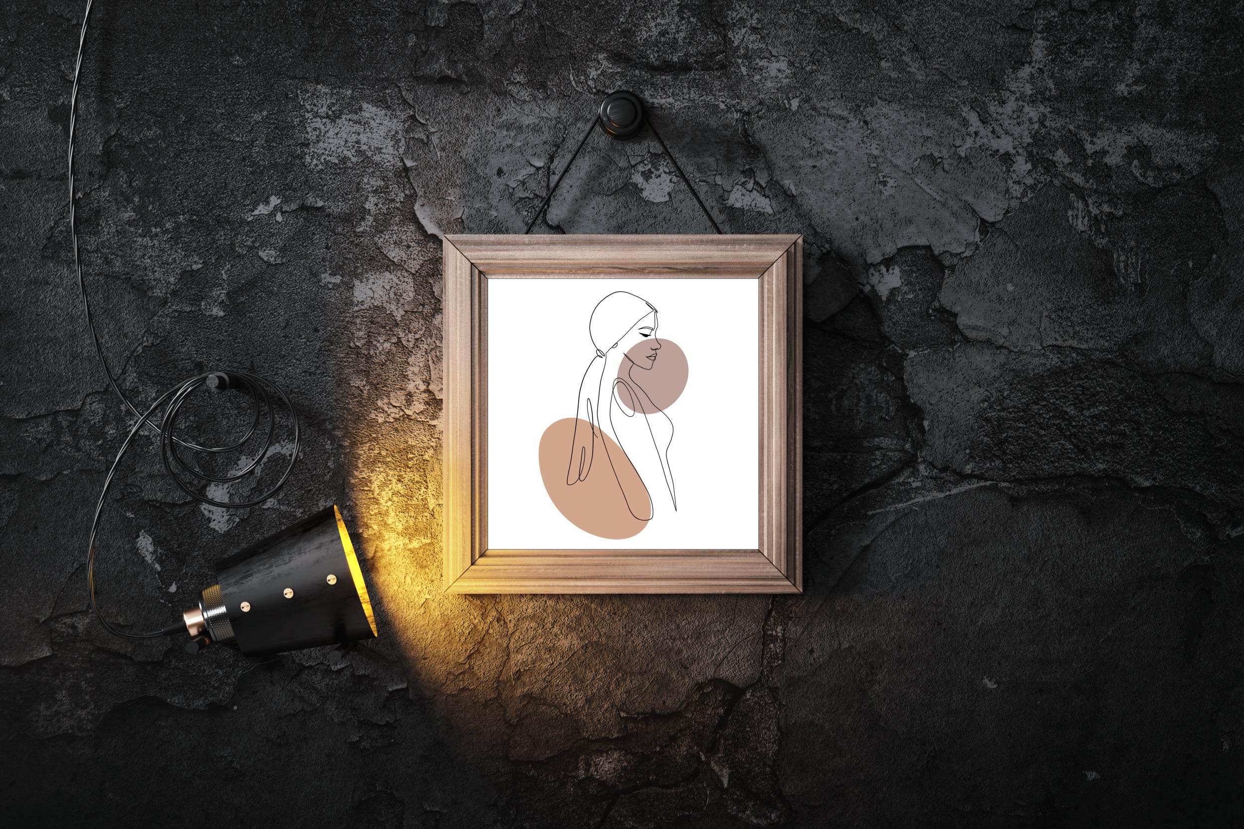 Lonely Woman Minimal Wall Art - beink online art store