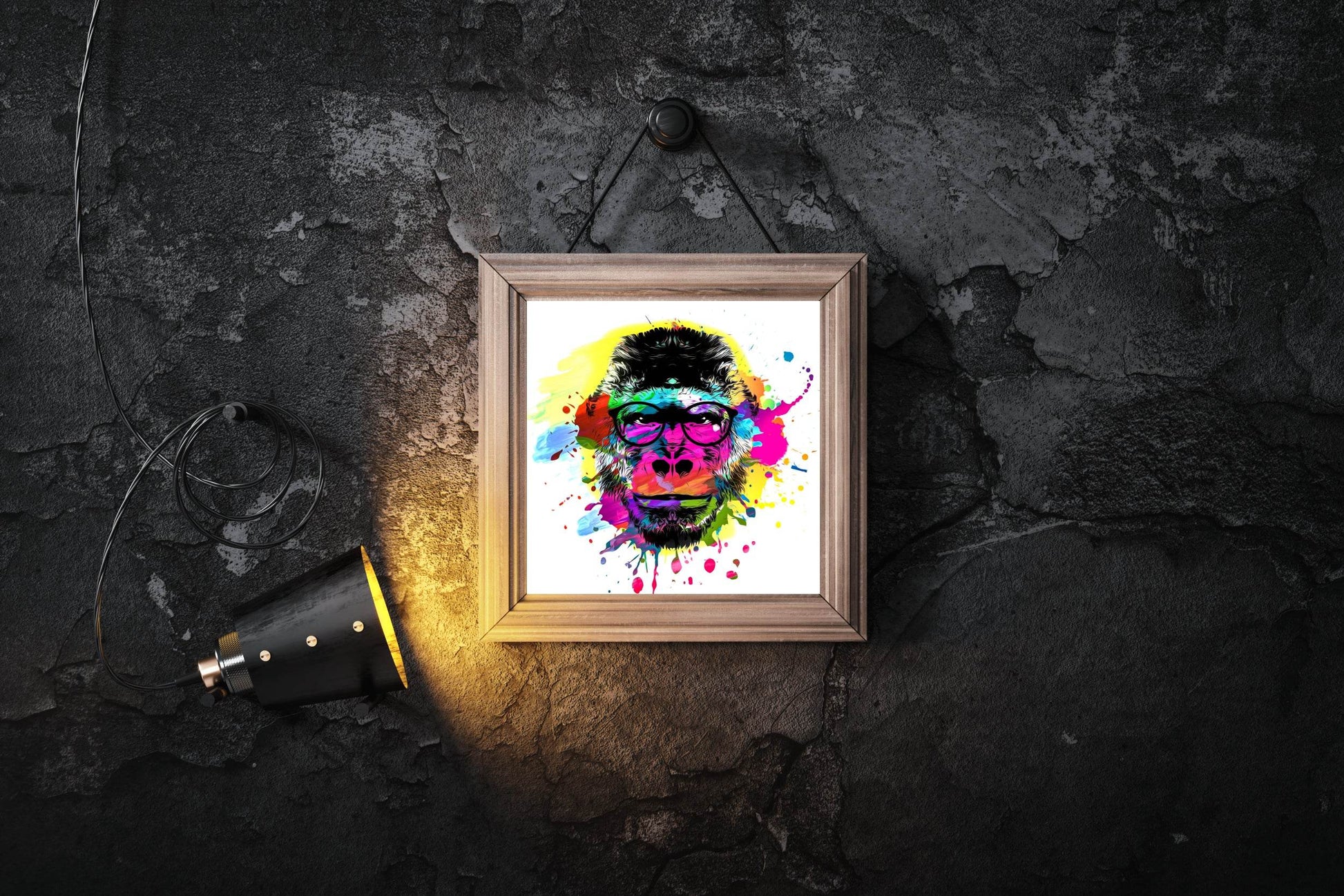 Artistic Color Monkey Muzzle in Eyeglasses - beink online art store