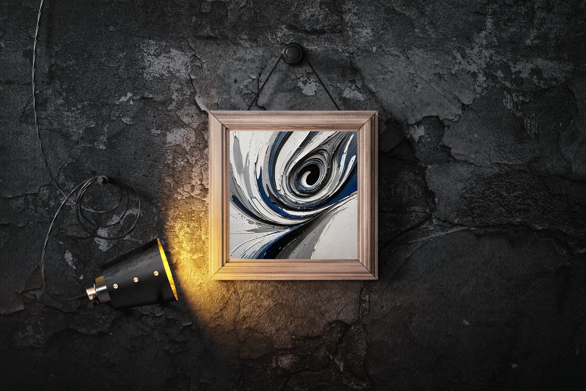 Paint of Blue and White Swirl Abstract Wall Art - beink online art store