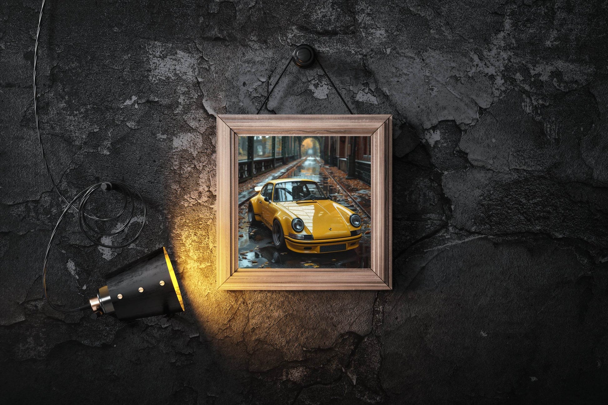 Porsche 911S Carrera Yellow Wall Art - beink online art store