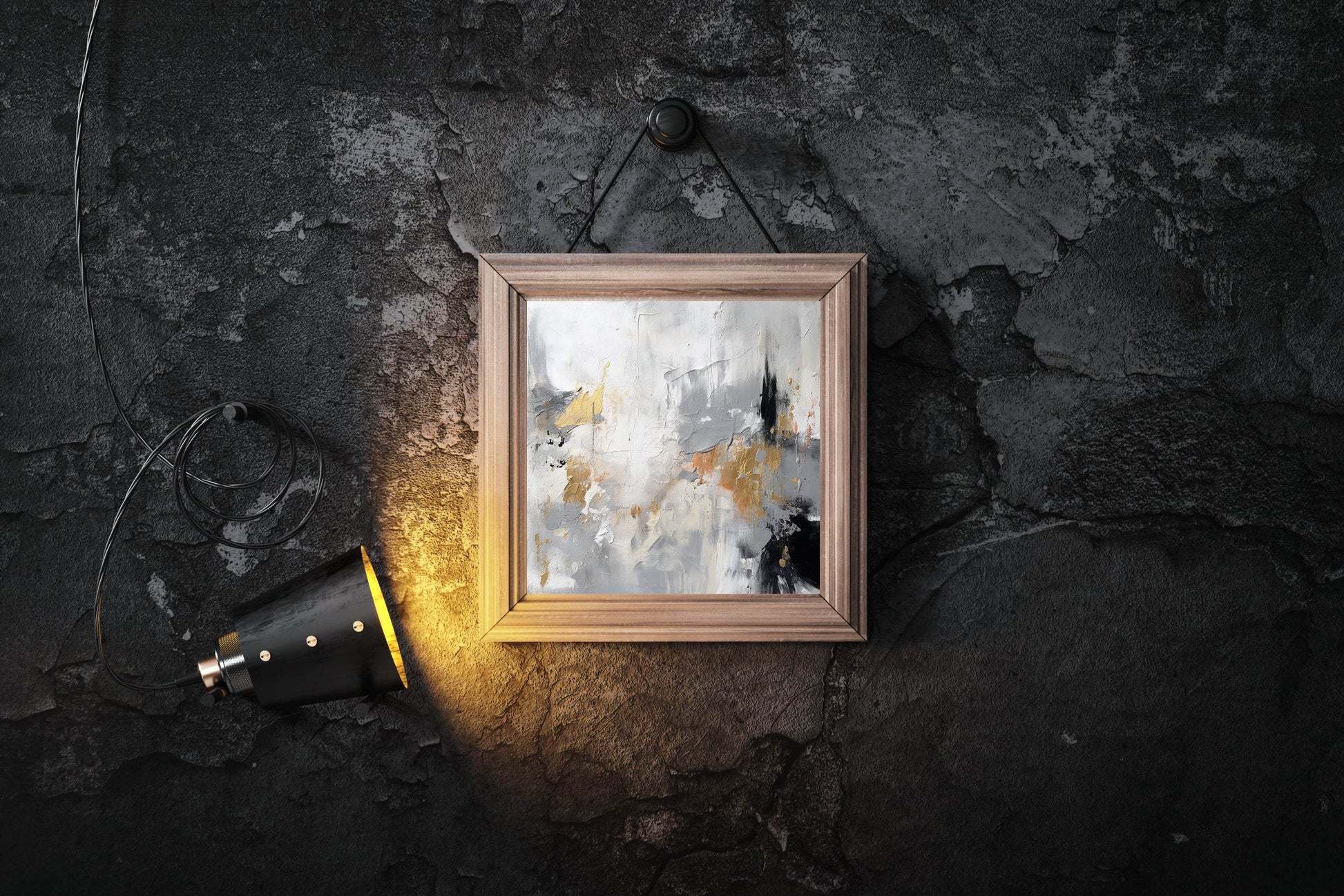 Golden Black Water Color Abstract Wall Art - beink online art store
