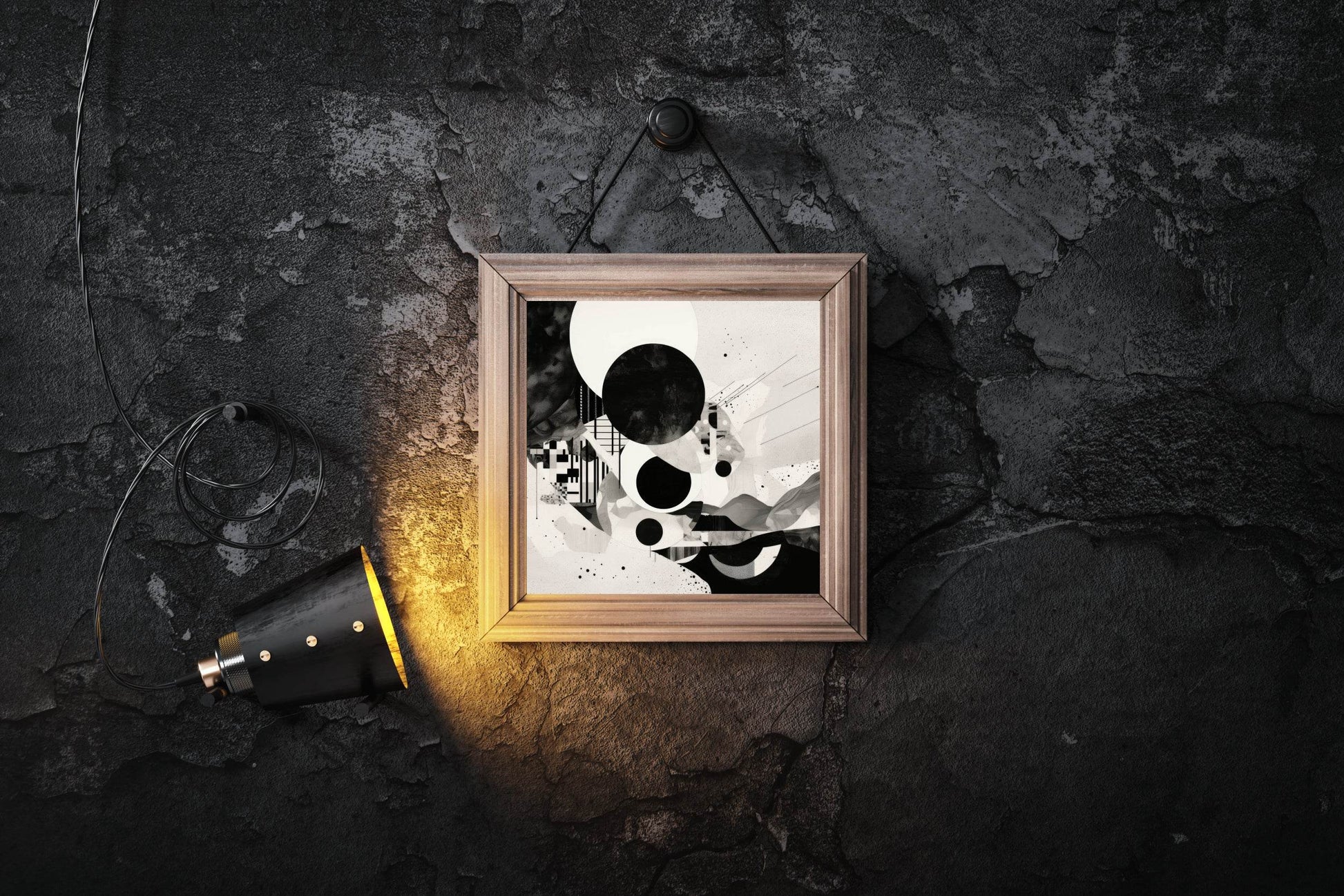 Geometric Black and White Abstract Wall Art - beink online art store
