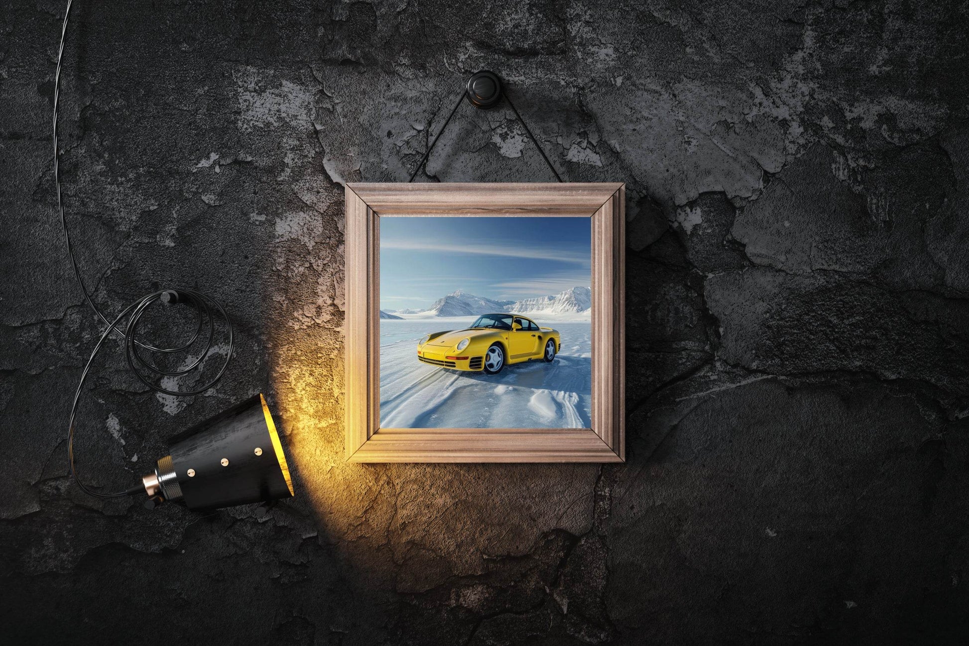 Porsche 959 RSR Gold Wall Art - beink online art store