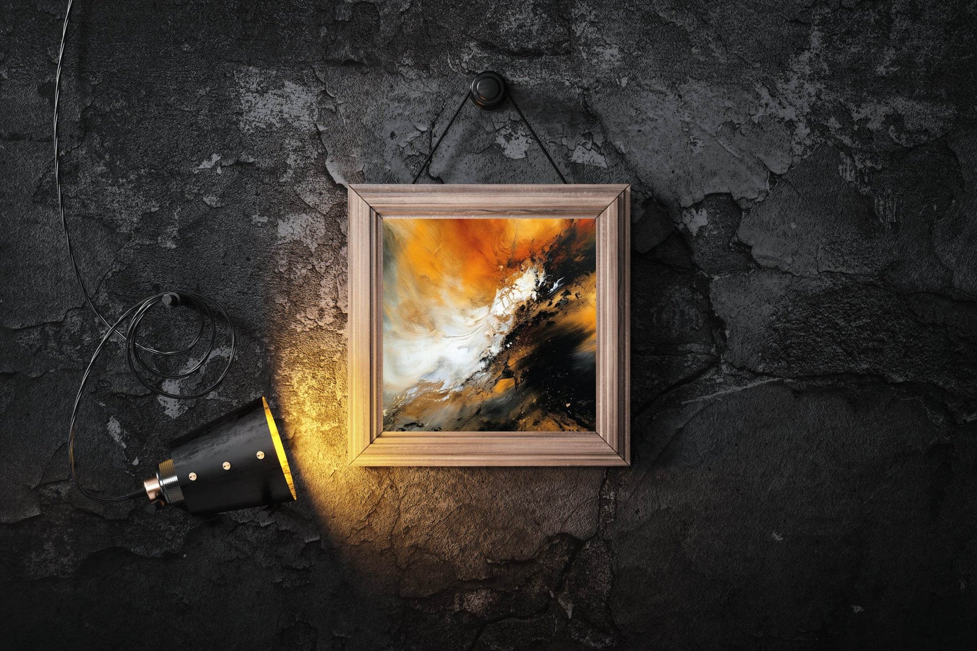 Orange and Black Background Abstract Wall Art - beink online art store