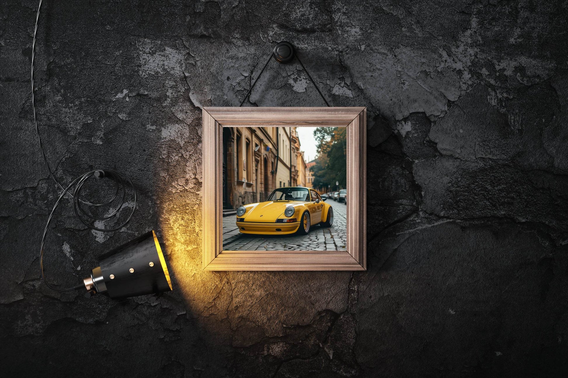 Yellow Porsche 911 RE Wall Art - beink online art store