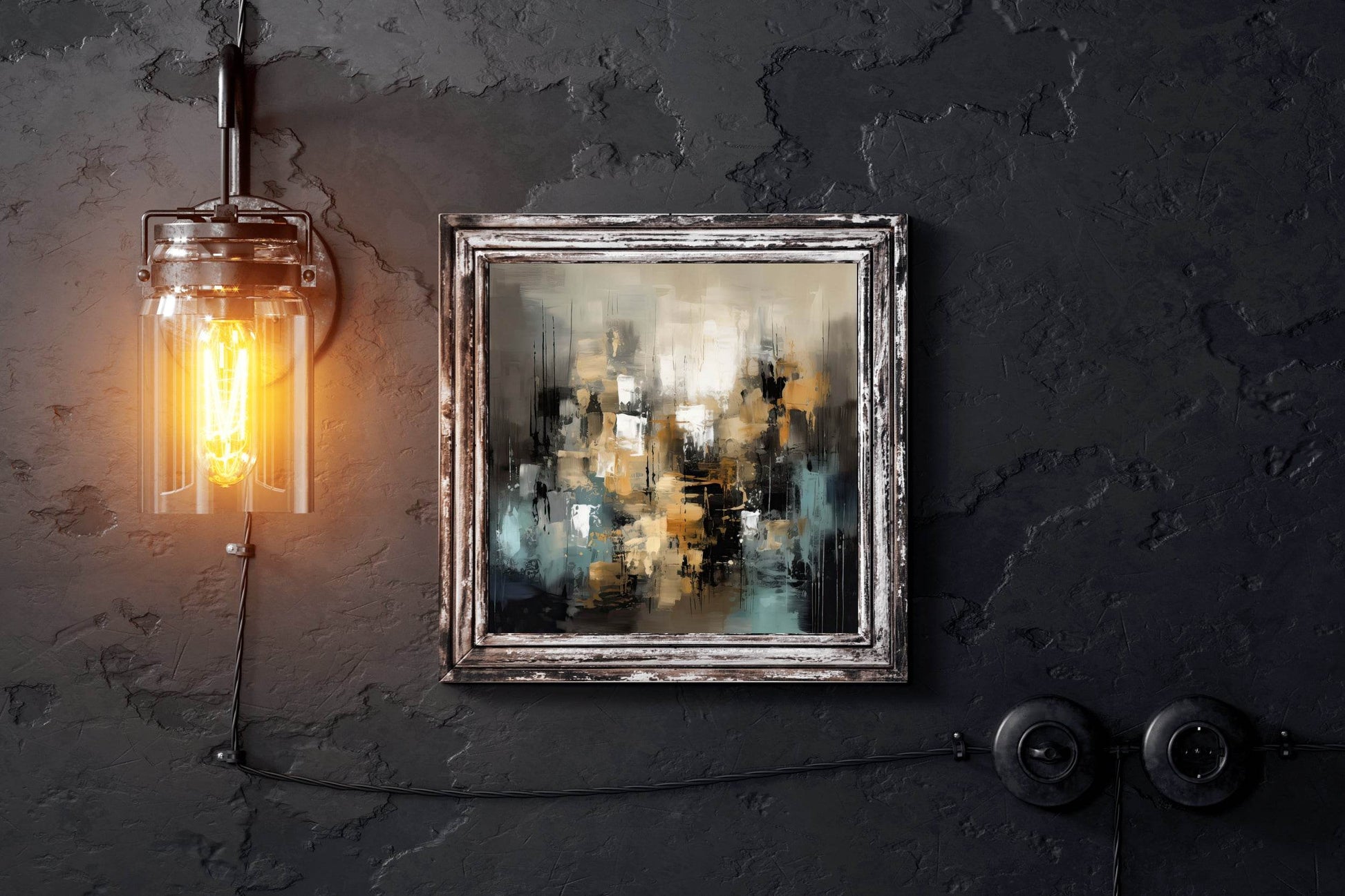 Painting of a Street Cross Abstract Wall Art - beink online art store