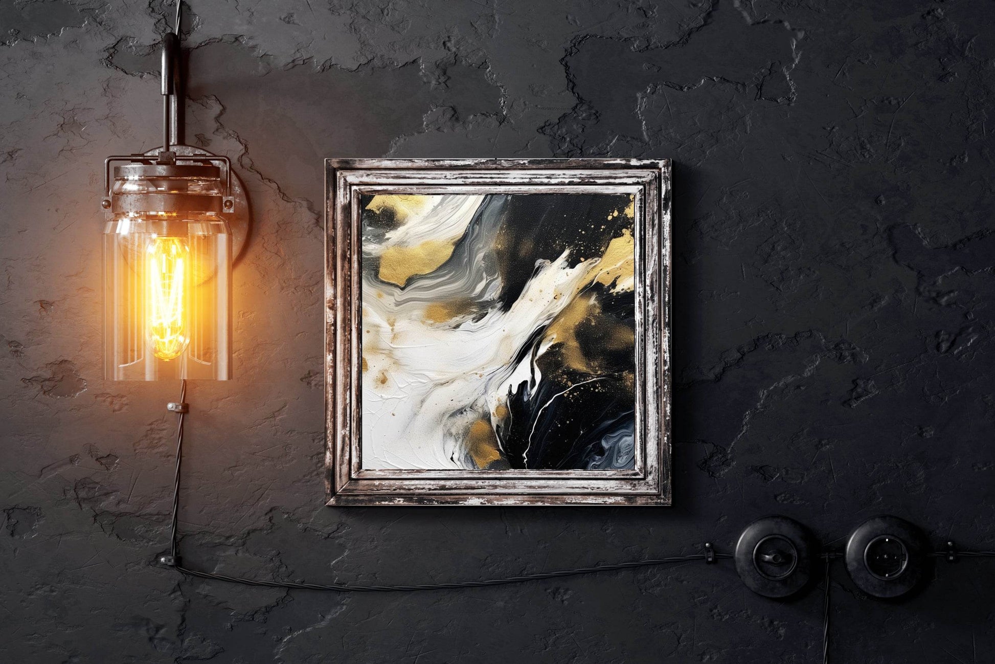 Sharp Smoky Black Brush Stroke Wall Art - beink online art store