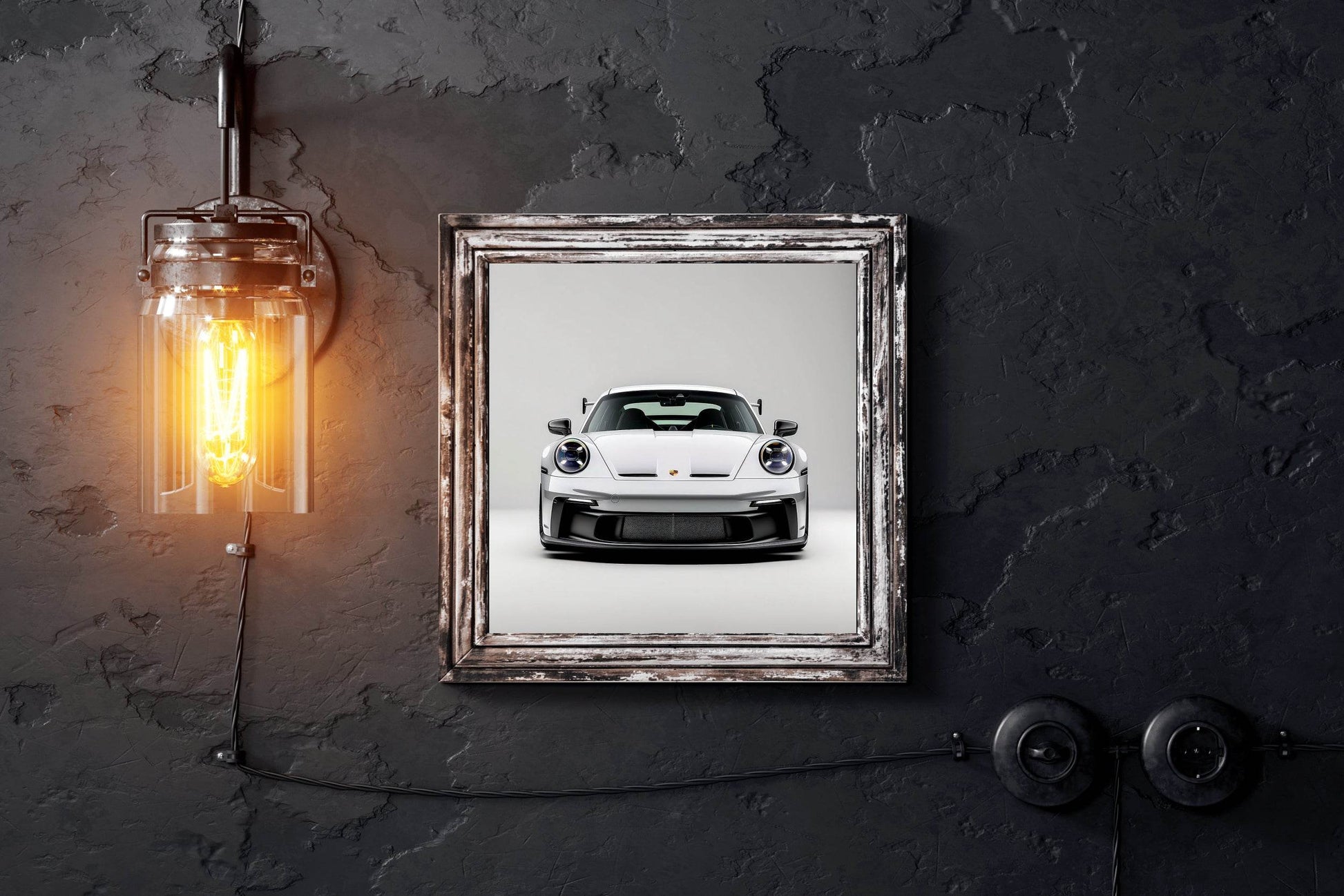 Porsche GT3 R GREY Wall Art - beink online art store