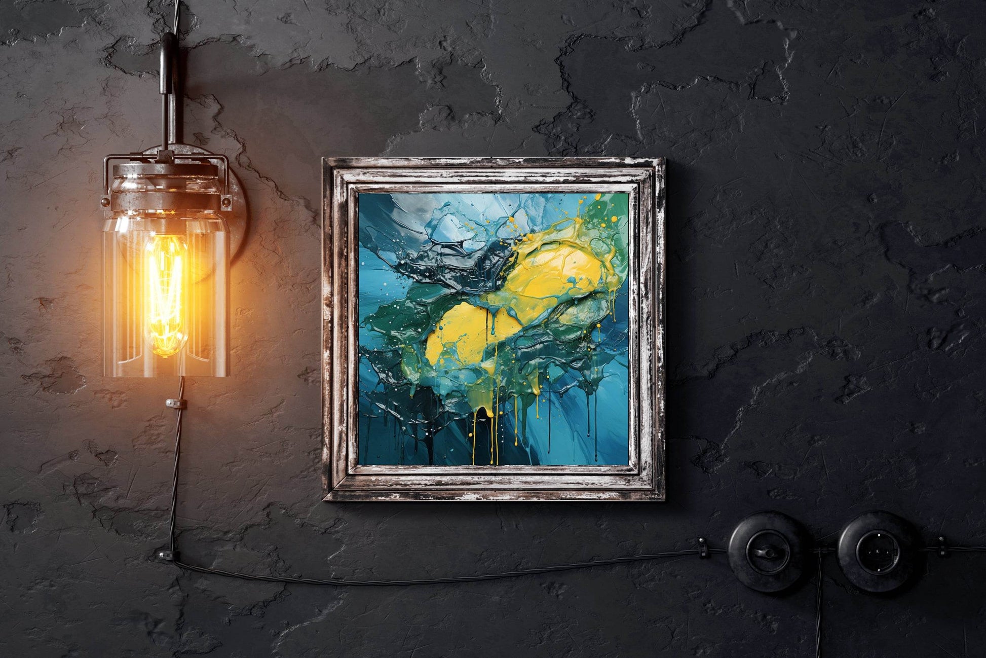 3D Effect Multi Color Brush Strokes Abstract Wall Art - beink online art store