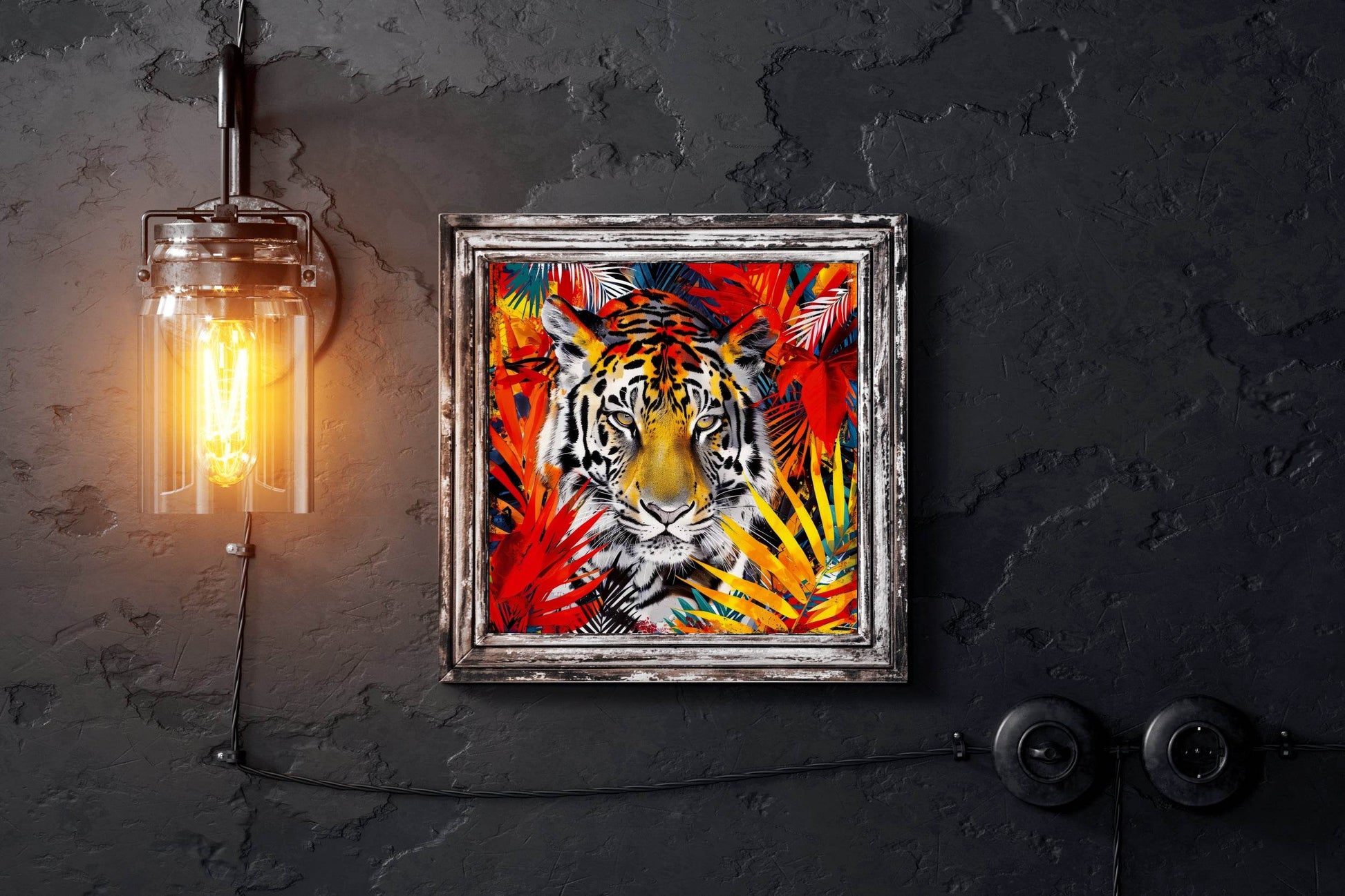 Painting of Tiger in a Jungle - beink online art store