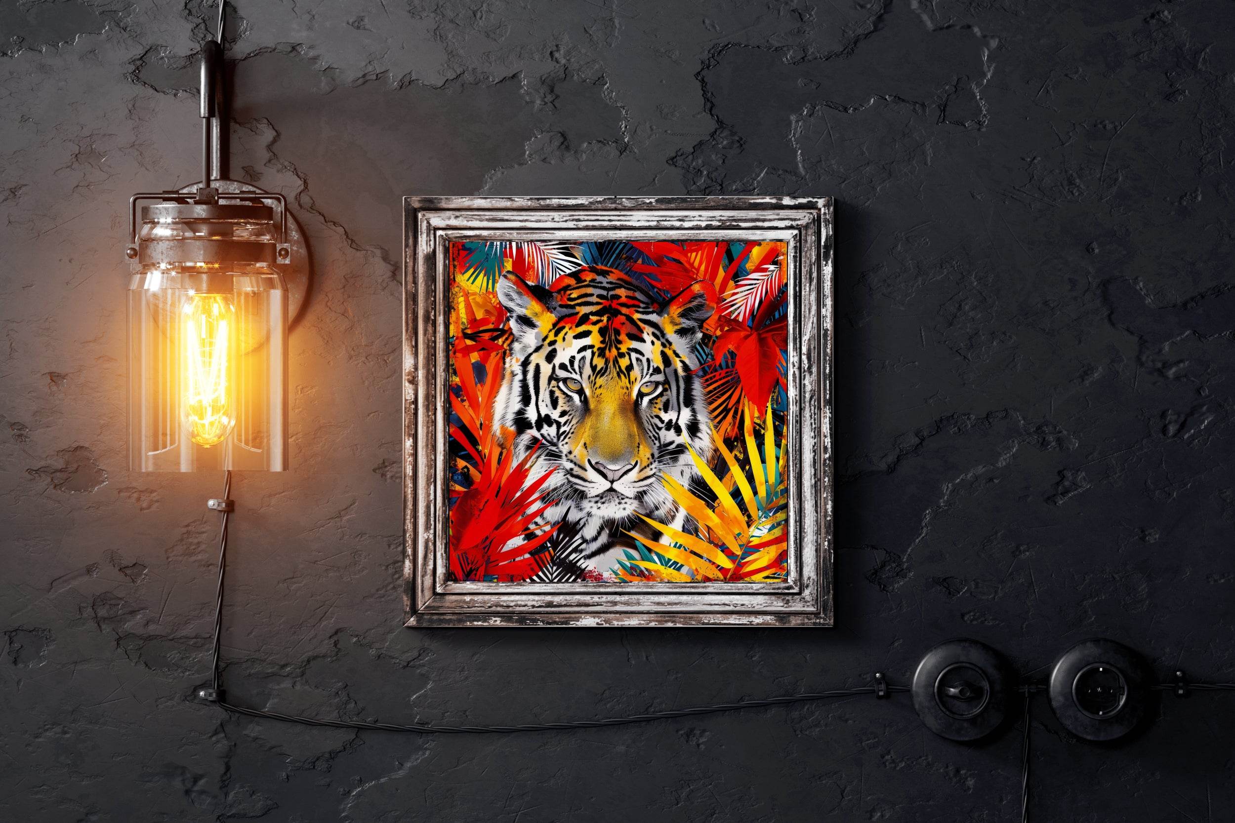 Painting of Tiger in a Jungle - beink online art store
