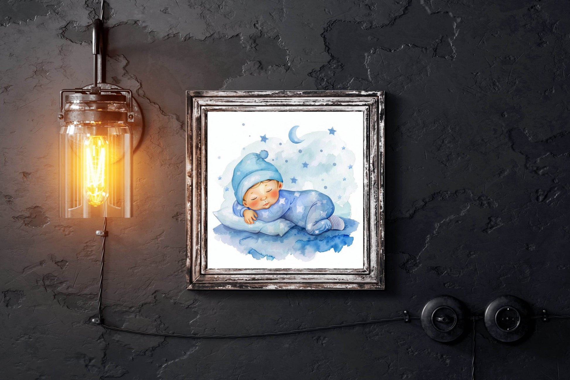 Watercolor Baby Sleeping Wall Art - beink online art store