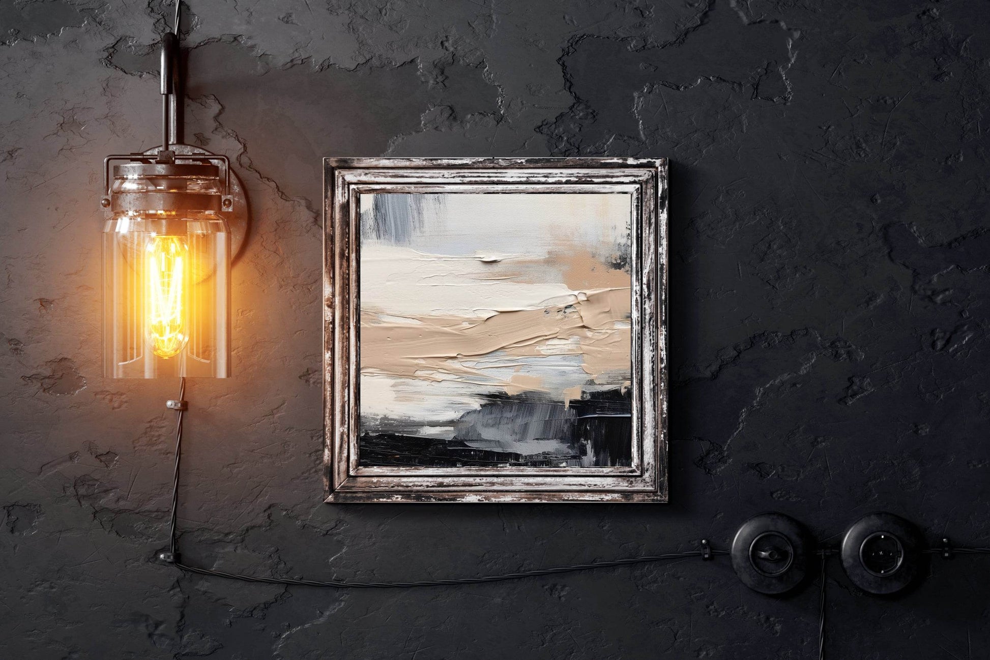 Black, Grey, Bronze Curves Abstract Wall Art - beink online art store