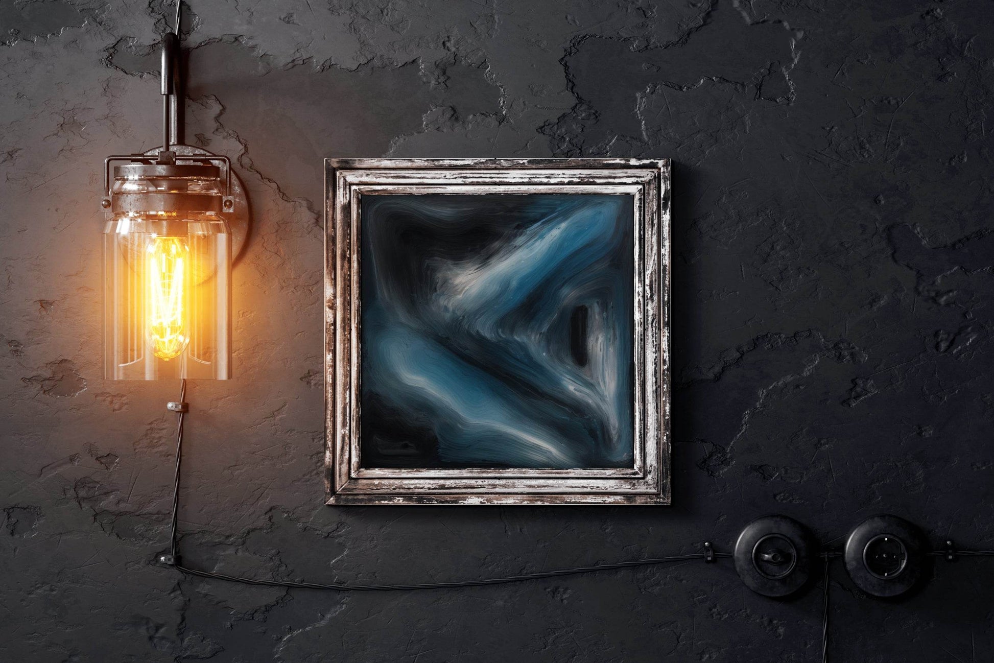 Irregular Night Waves Abstract Wall Art - beink online art store