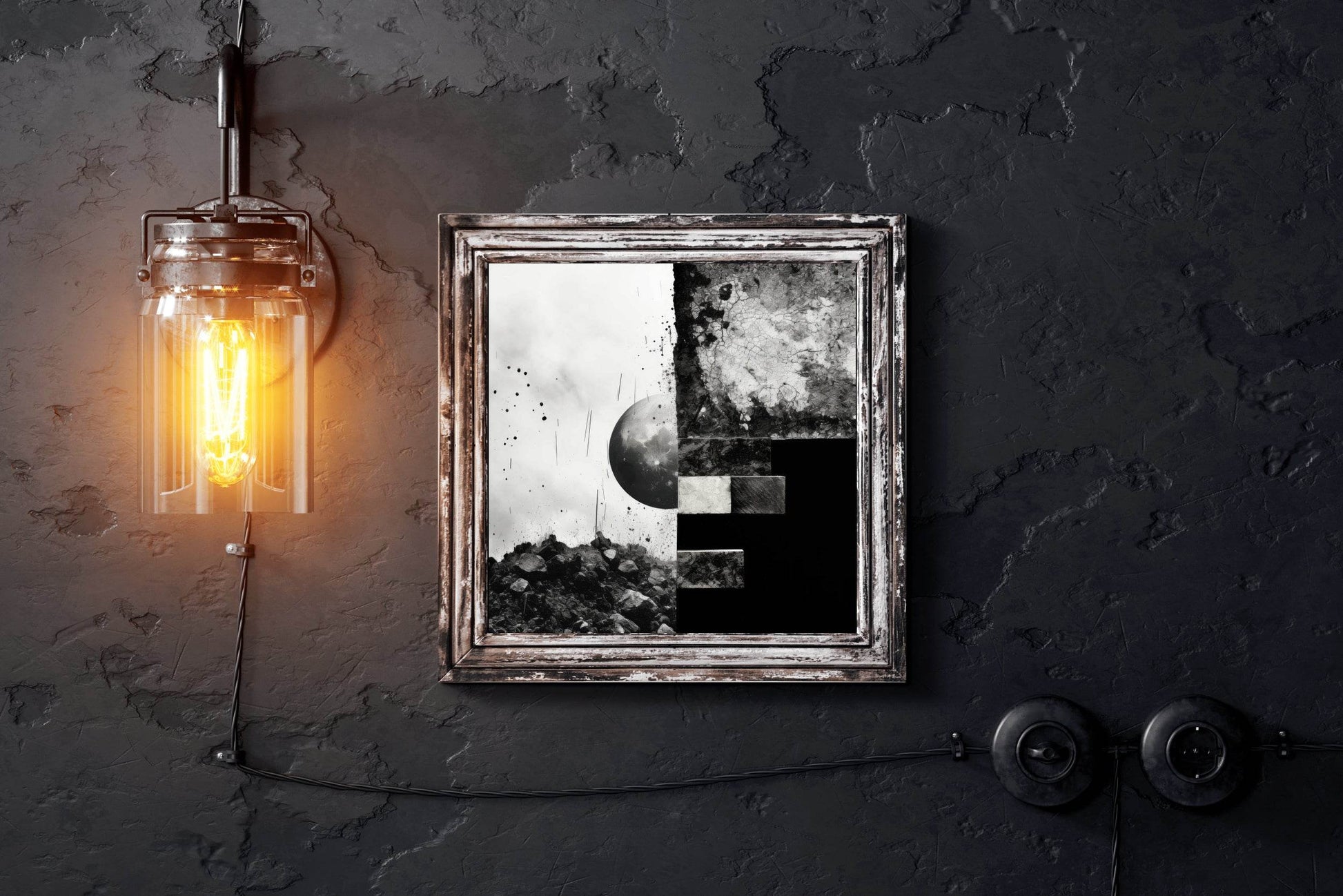 Earth Distraction Geometric Idealization Abstract Wall Art - beink online art store