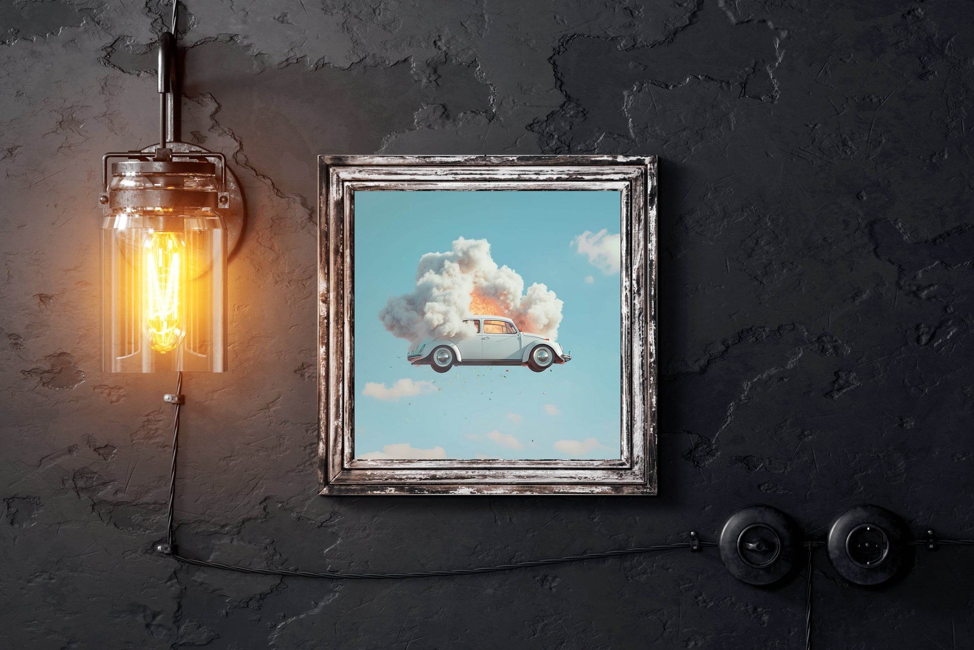 Folks Motor In Cloudy Sky Wall Art - beink online art store