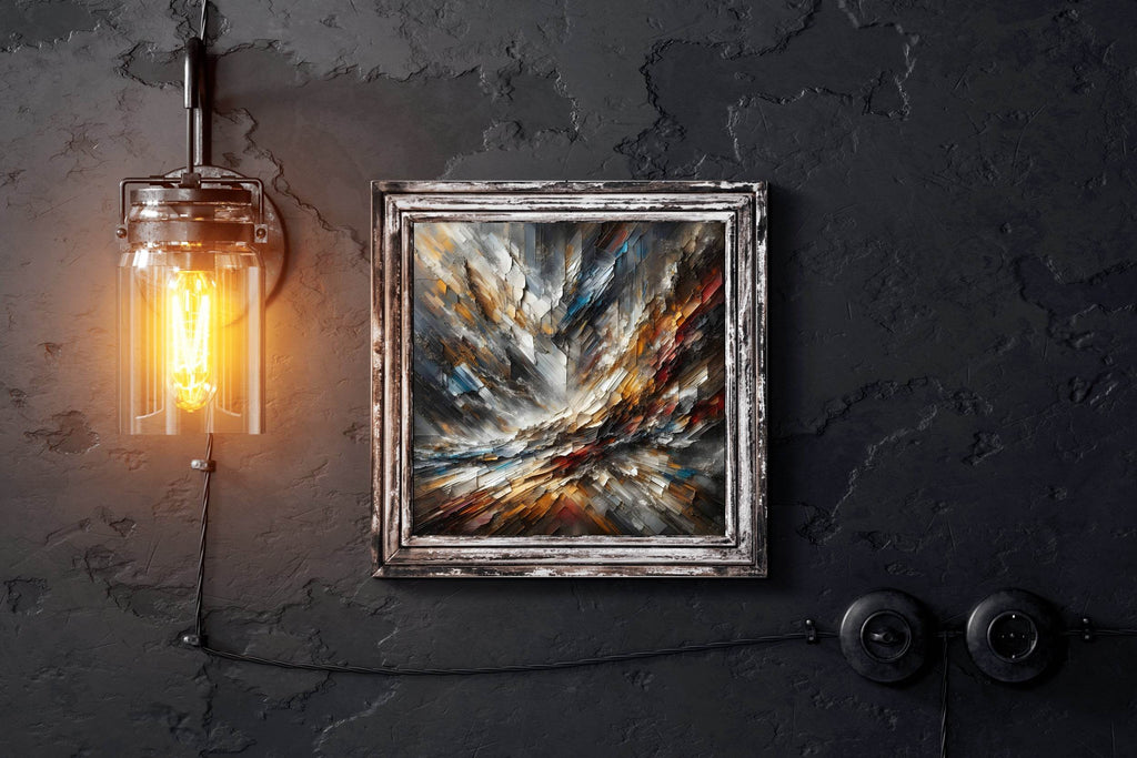 Brush Stroke Chaos on Paper Abstract Wall Art - beink online art store