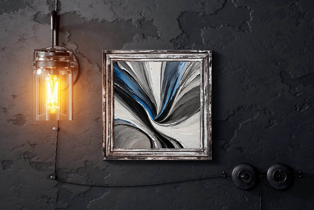 Black Paint Brush Strokes Abstract Wall Art - beink online art store