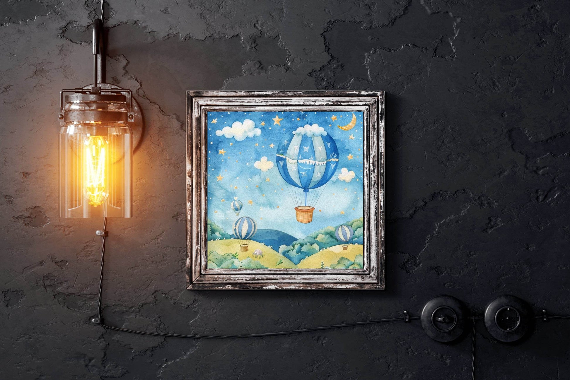 Watercolor Painting of Hot Air Balloon - beink online art store