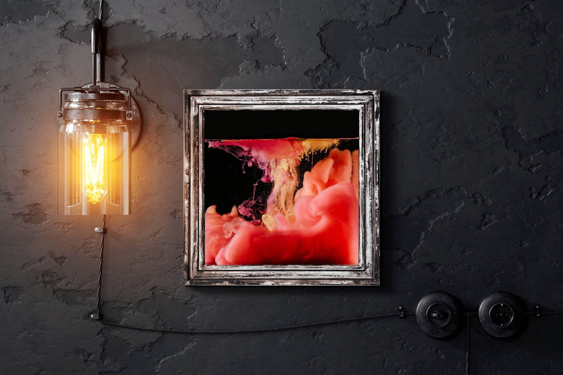 Red Smoky Drink Abstract Wall Art - beink online art store