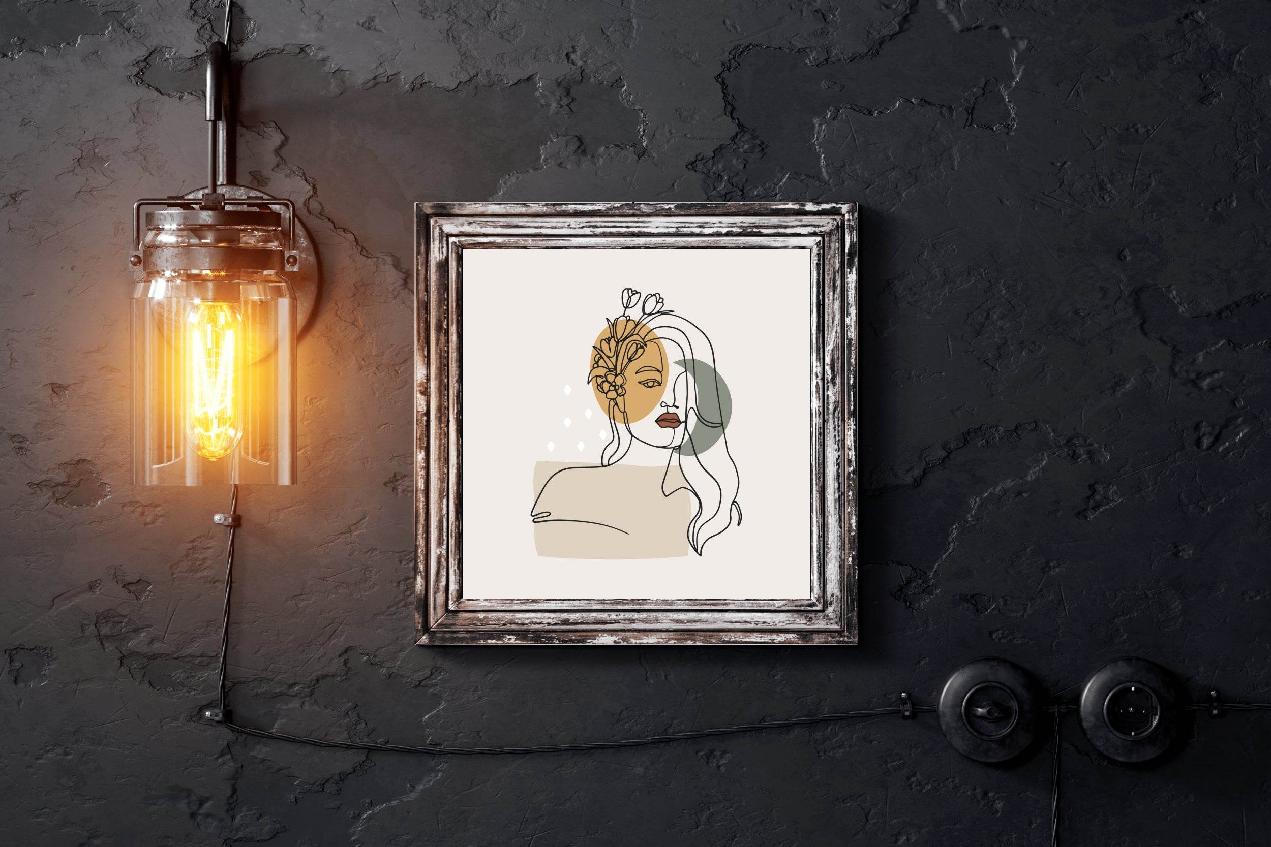 The Face is Decorated With Flowers Wall Art - beink online art store