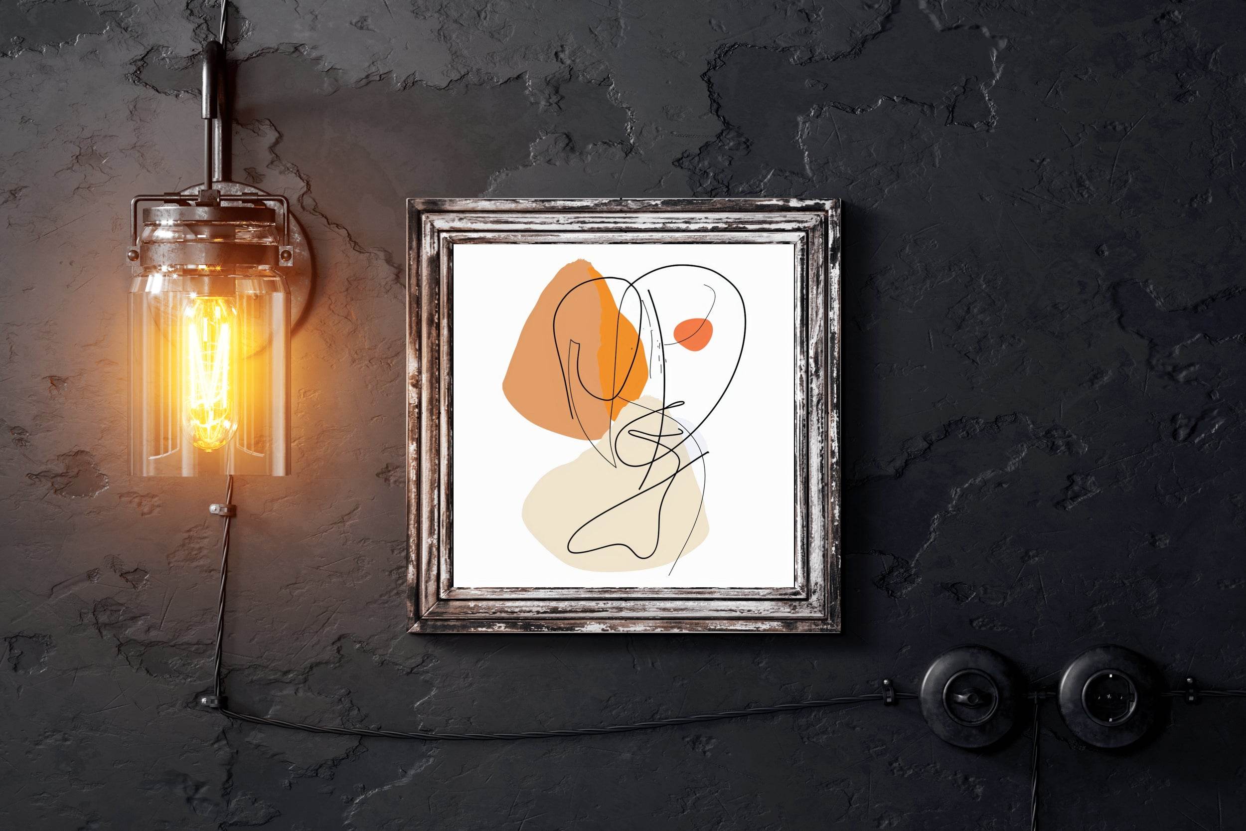 Minimalist Line Art With Color - beink online art store