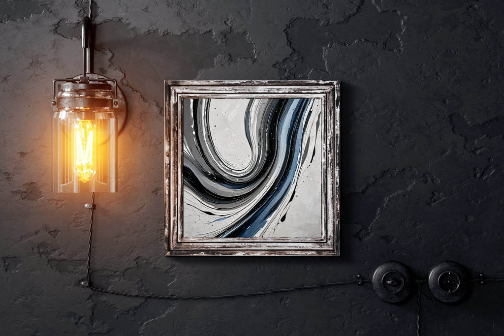 Black and White Swirl Abstract Wall Art - beink online art store