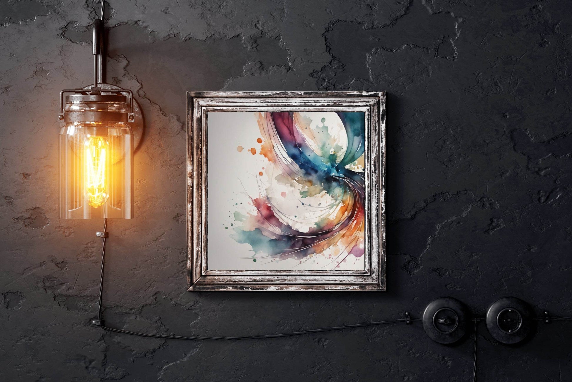 Water Color Circular Strokes Abstract Wall Art - beink online art store