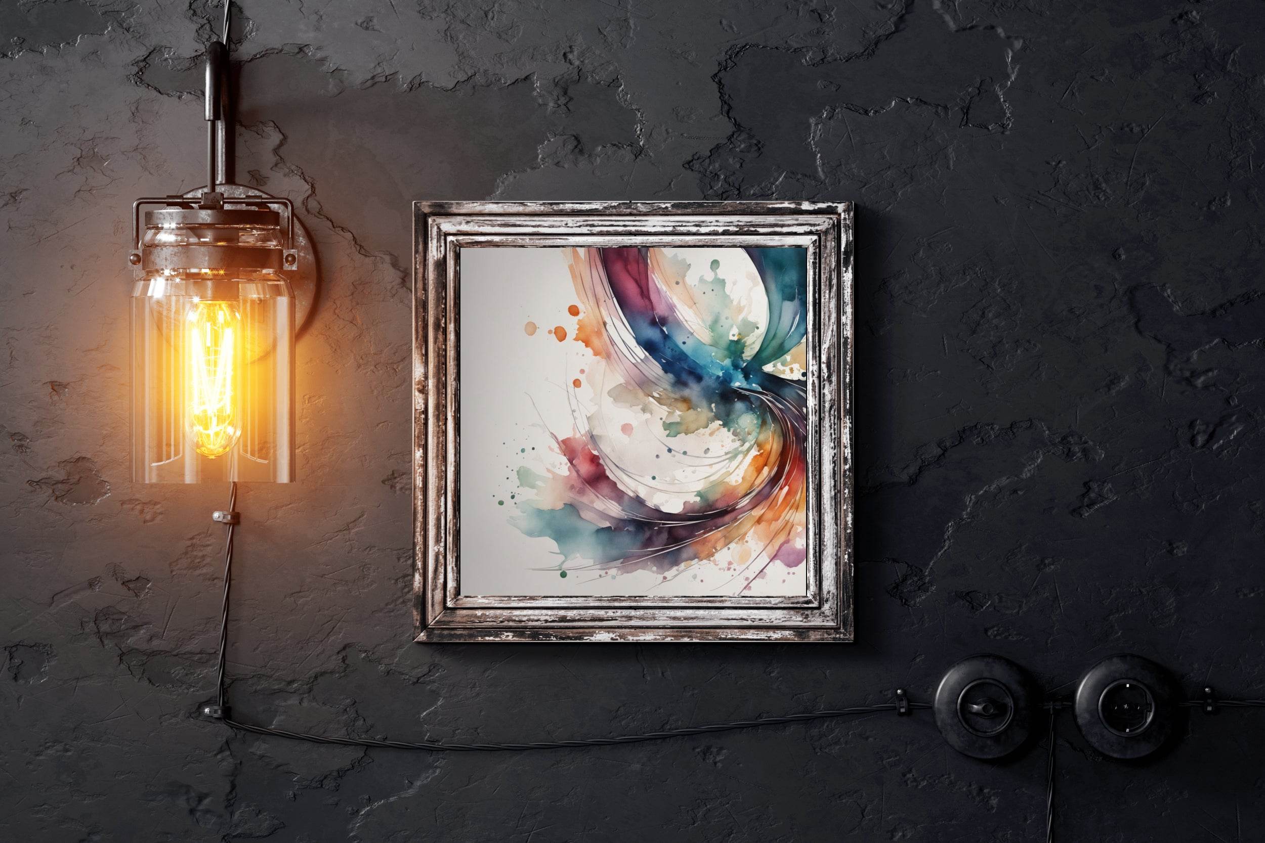 Water Color Circular Strokes Abstract Wall Art - beink online art store