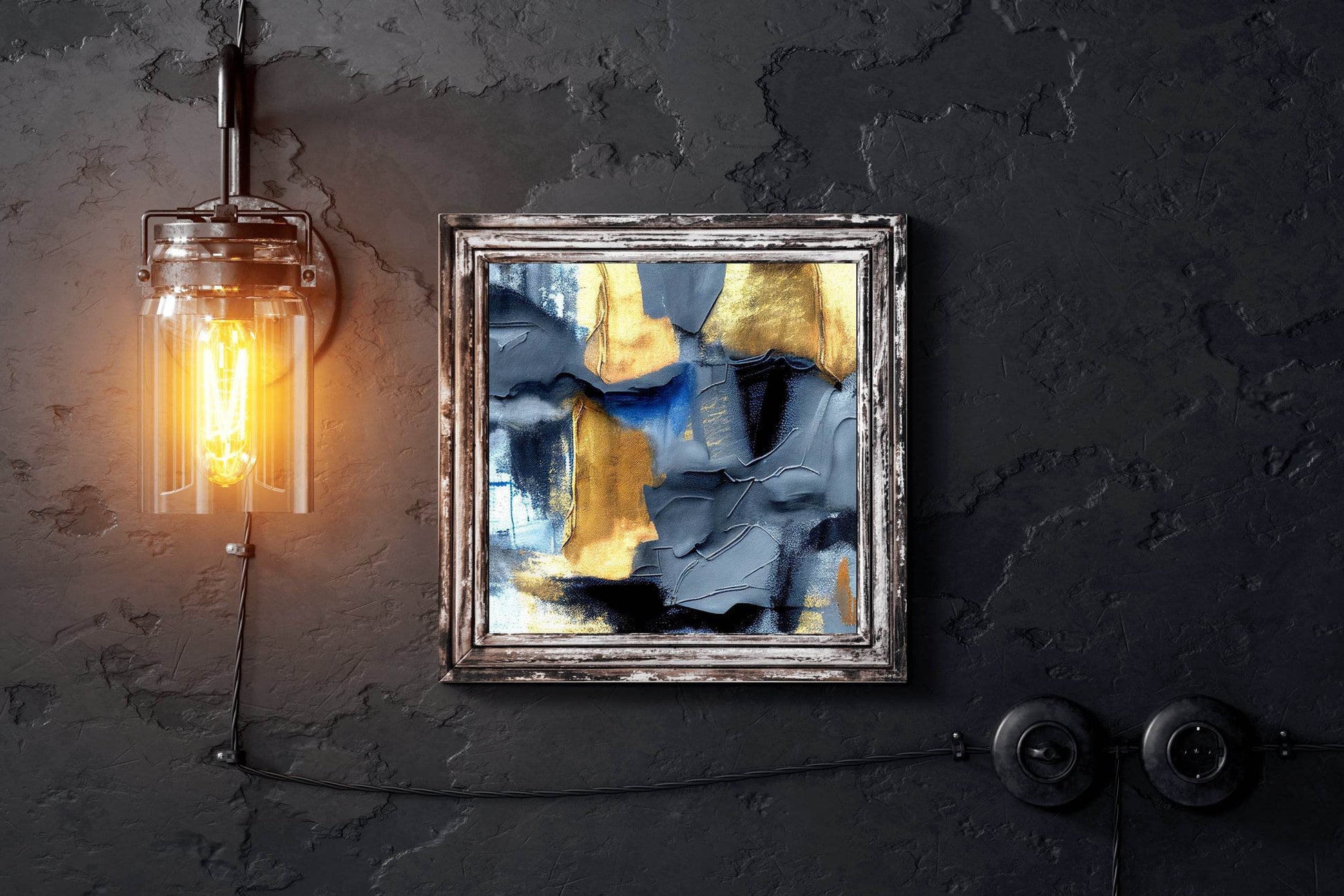 Multi Color Cloth Textured Abstract Wall Art - beink online art store