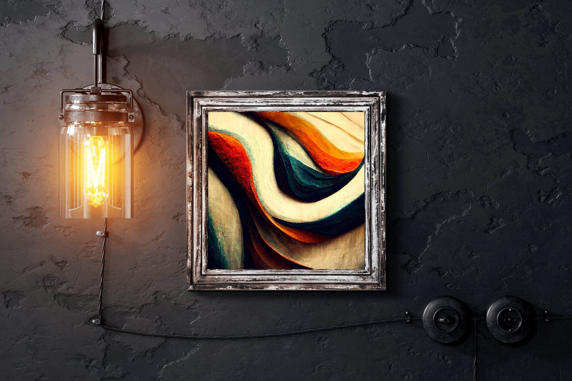 Bold Color Paper Curves Abstract Wall Art - beink online art store
