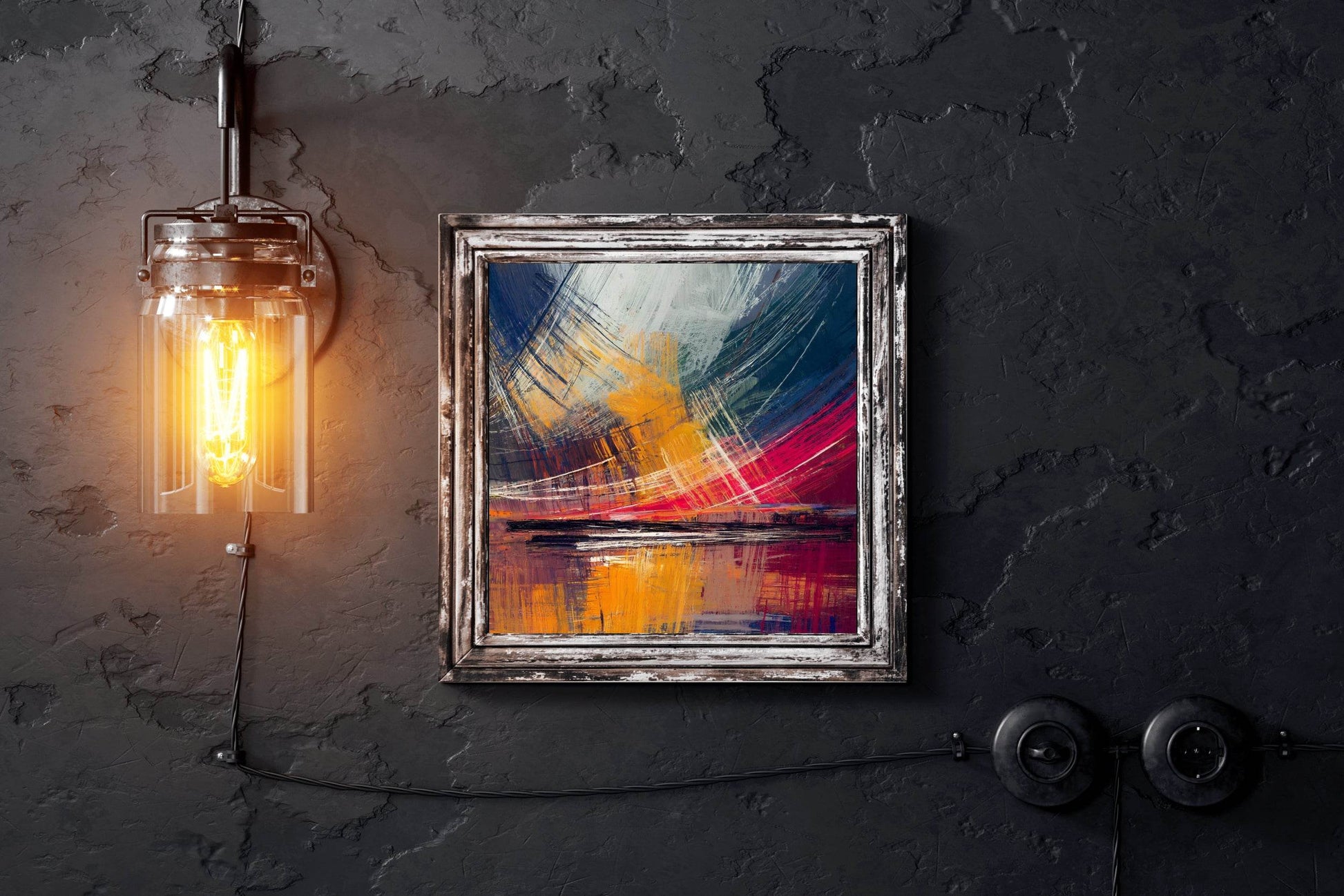 Thin Brush Strokes Abstract Wall Art - beink online art store