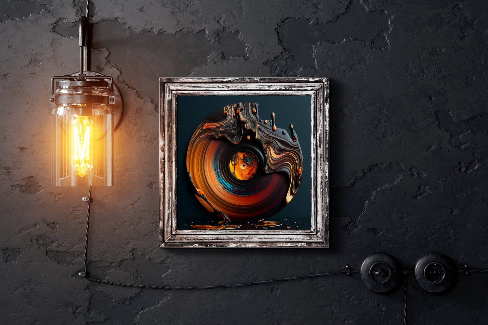 3D Bouncing Orange Circle Abstract Wall Art - beink online art store