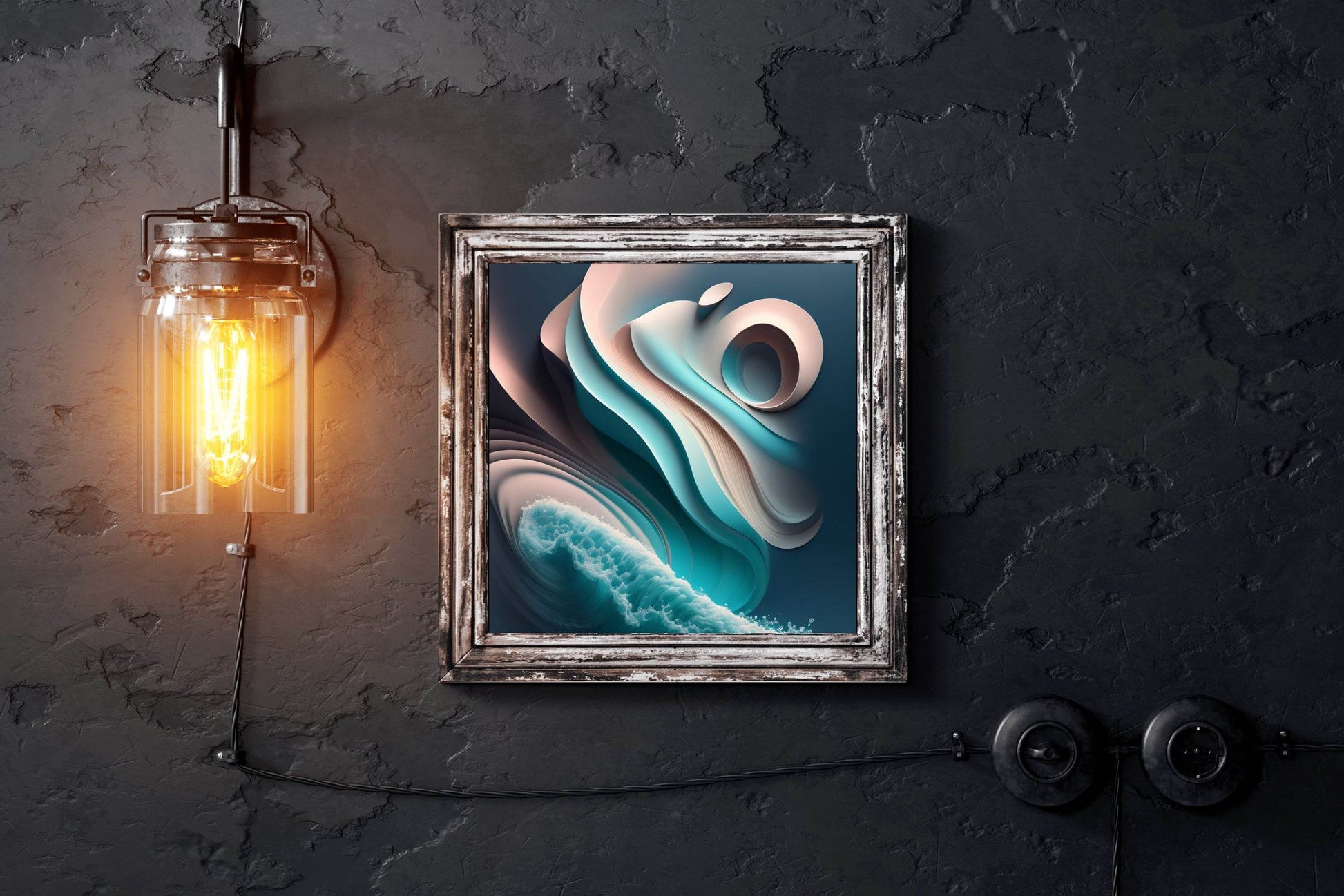 Colorful Water Waves Abstract Wall Art - beink online art store