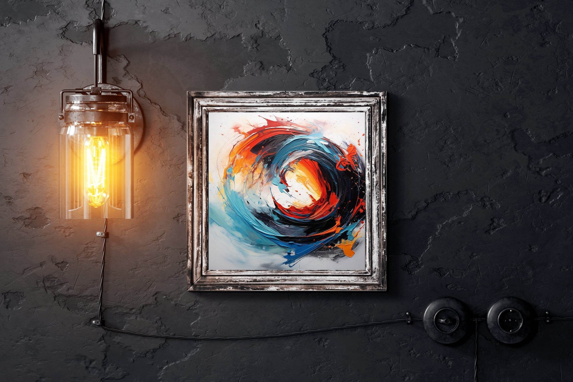 Colorful Painting Circle Abstract Wall Art - beink online art store