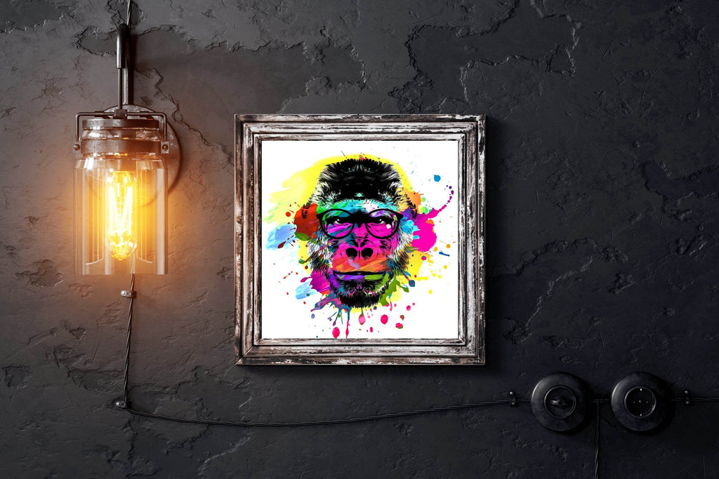 Artistic Color Monkey Muzzle in Eyeglasses - beink online art store