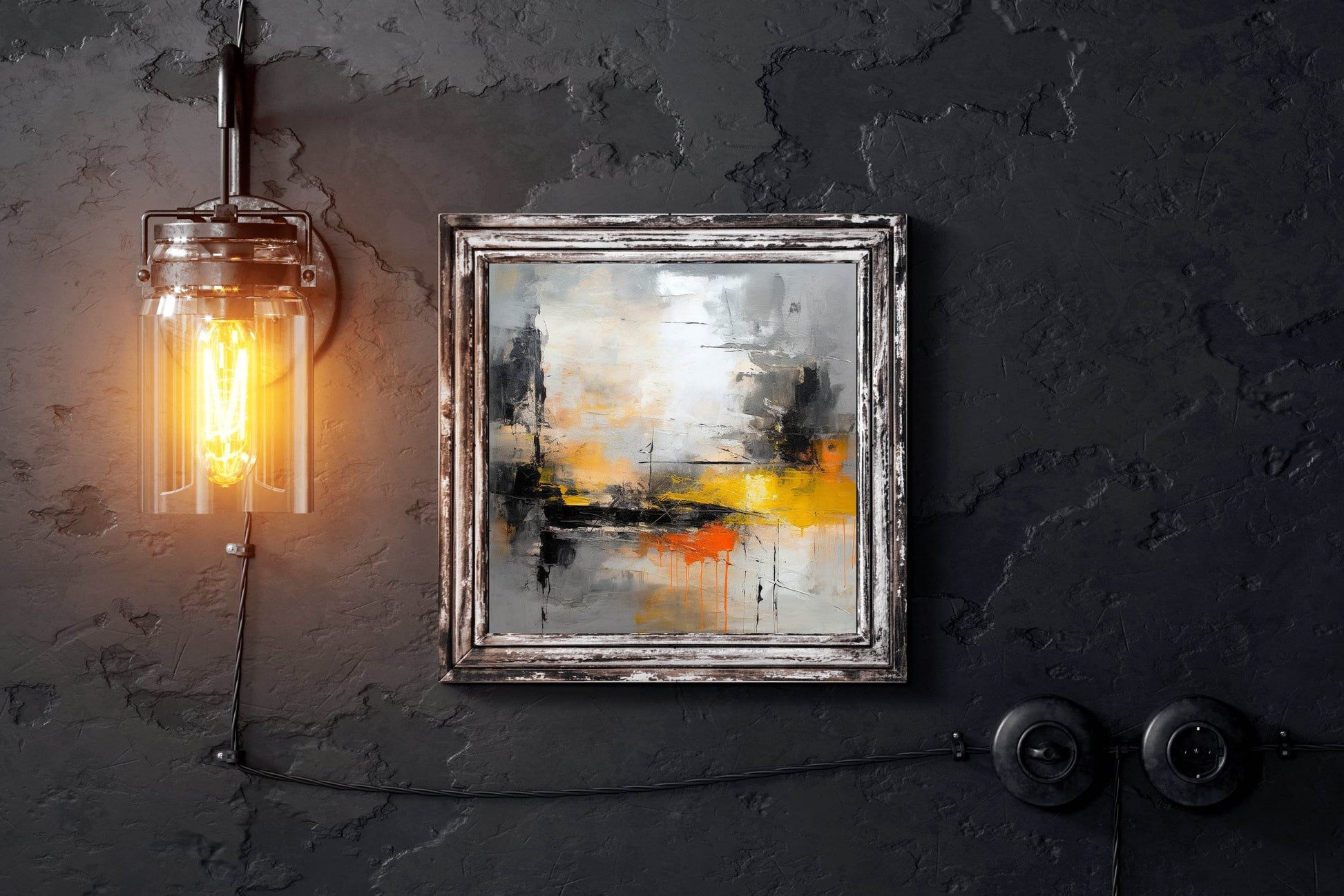 Ship in a Sea Brush Strokes Abstrat Wall Art - beink online art store