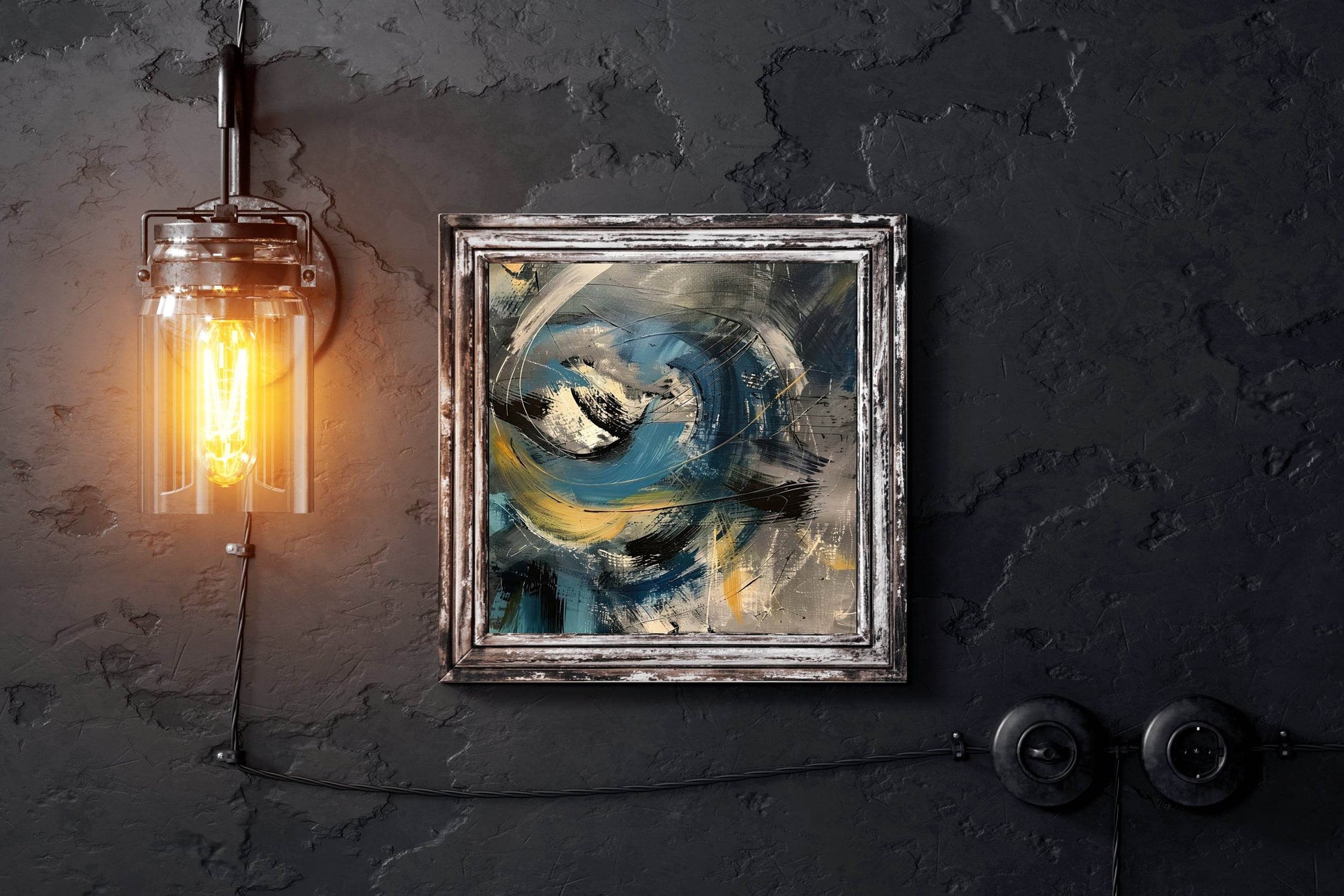 Sharp Brush Strokes Abstract Wall Art - beink online art store