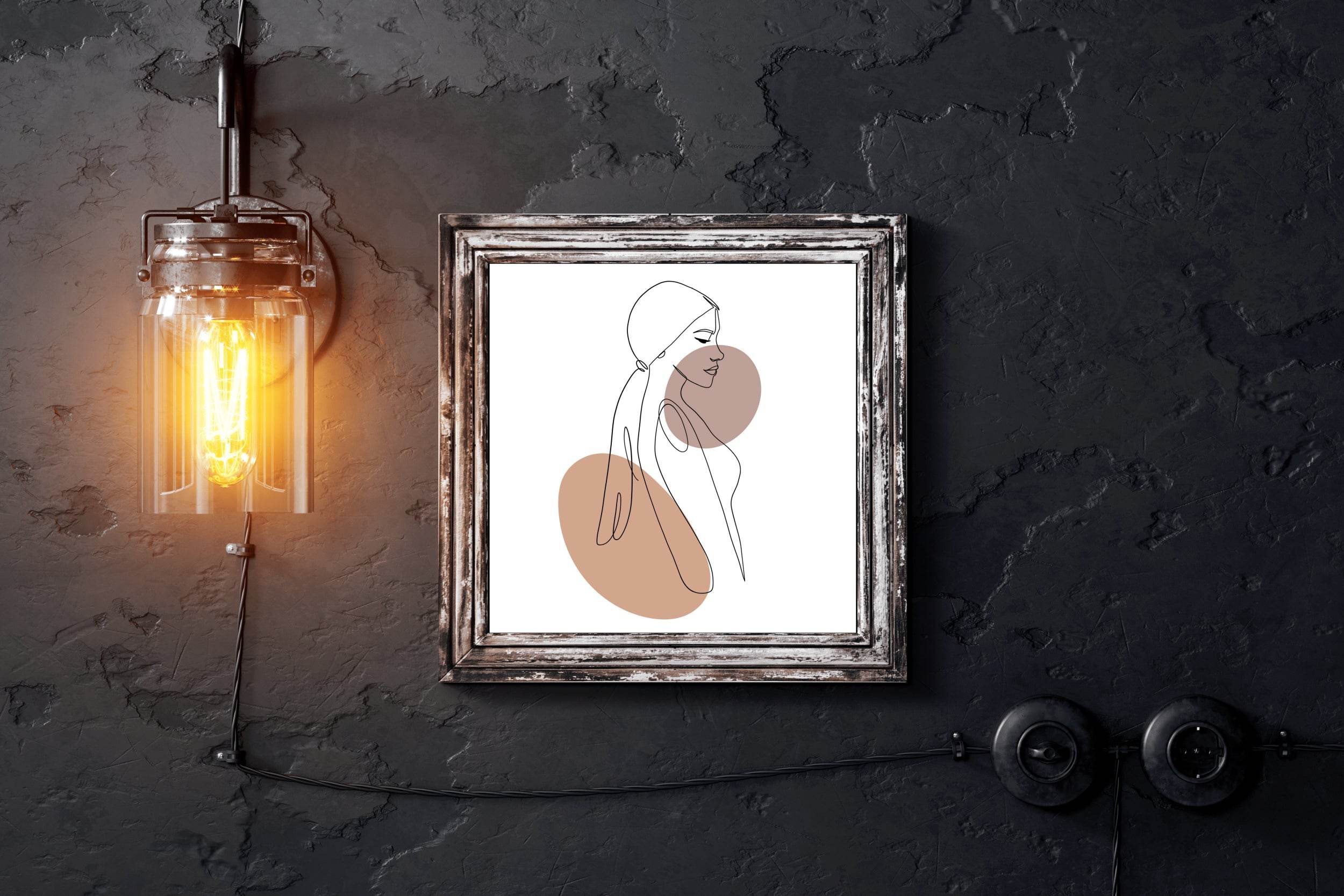Lonely Woman Minimal Wall Art - beink online art store