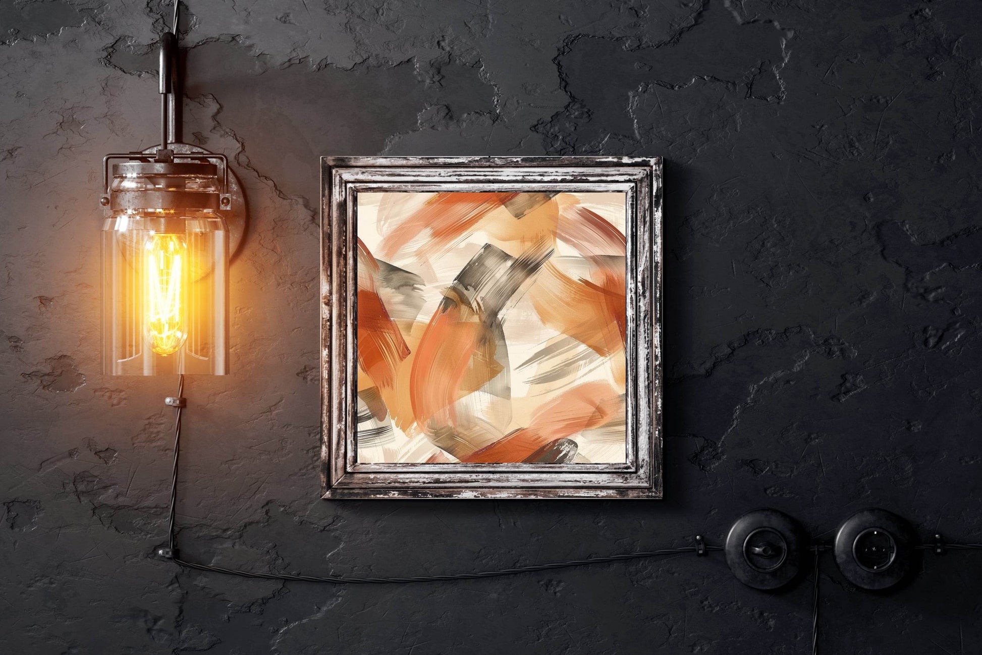 Orange Acrylic Abstract Wall Art - beink online art store
