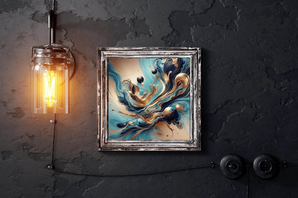 Fancy 3D Ocean Blue Abstract Wall Art - beink online art store