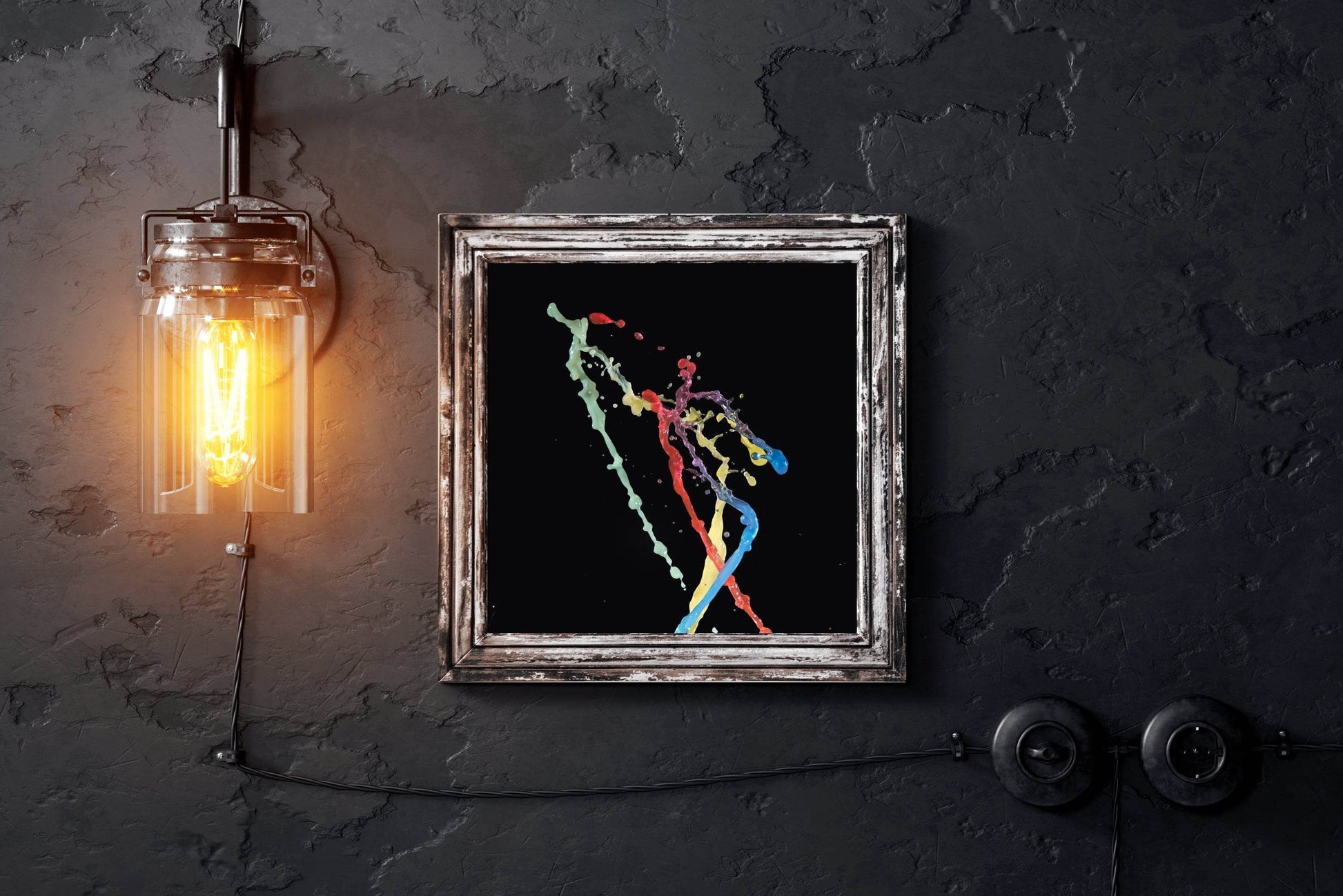 Multicolor Paint Splashing Abstract Wall Art - beink online art store