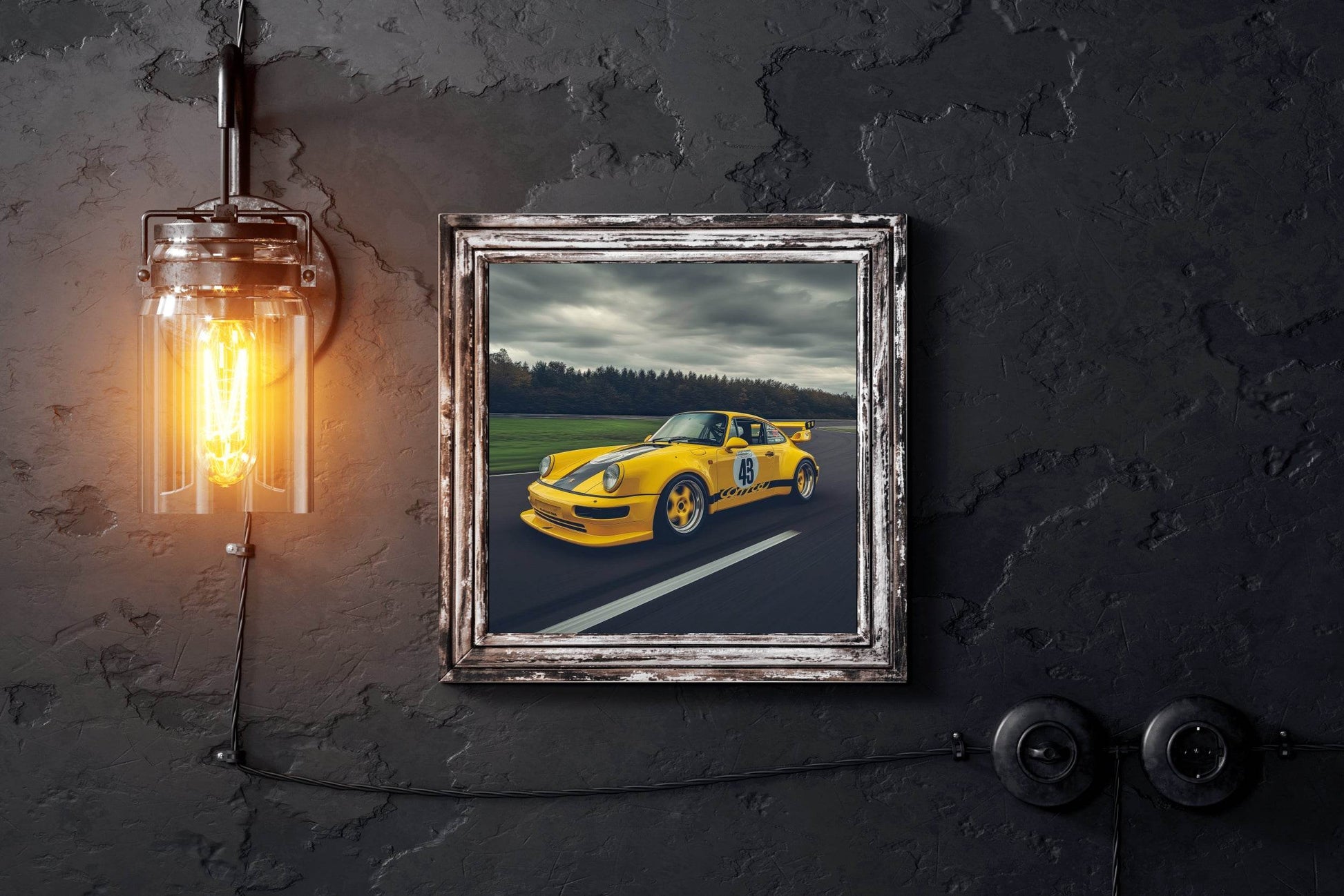 Porsche911 RWB Yellow Wall Art - beink online art store