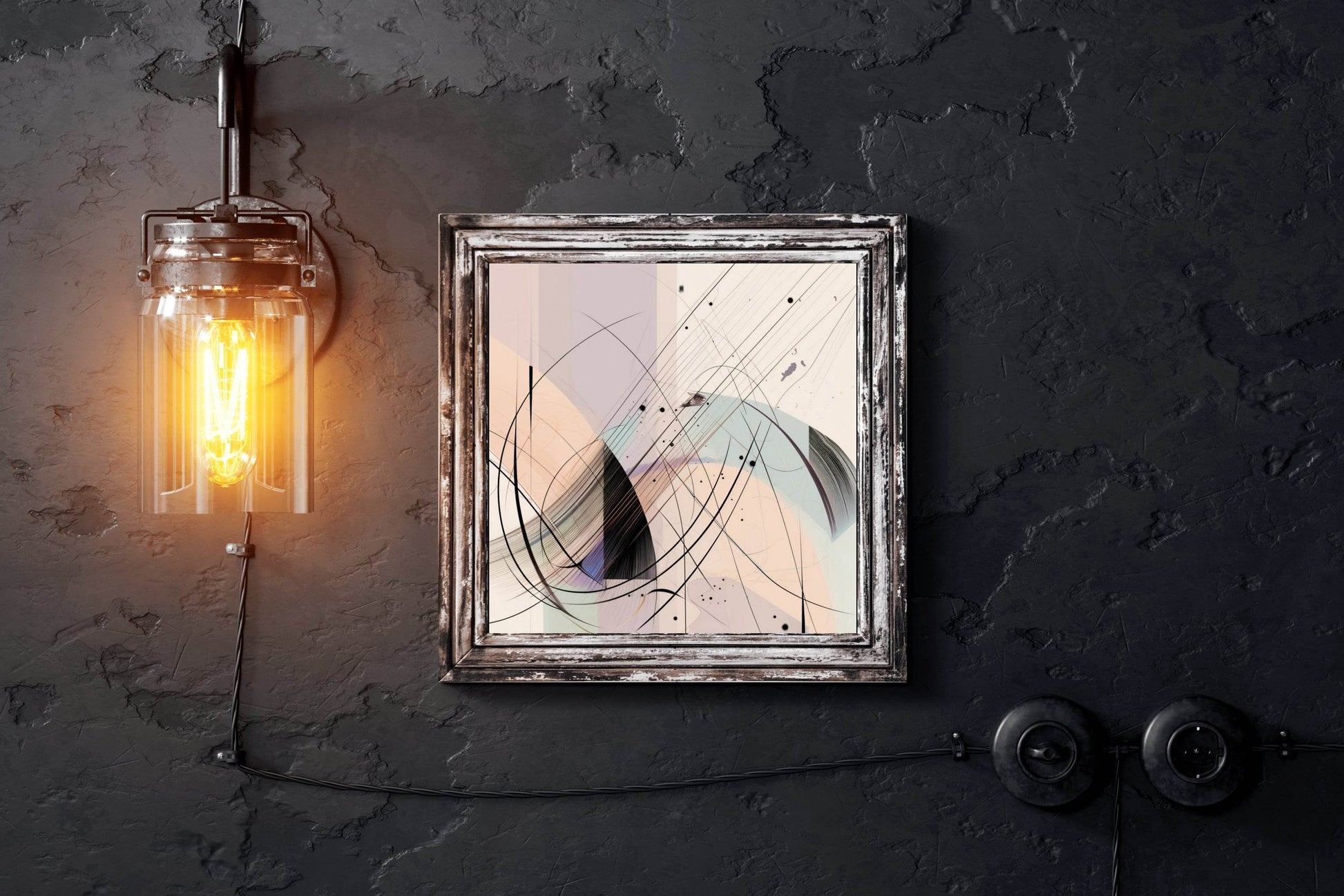 Colorful Lines Composition Abstract Wall Art - beink online art store
