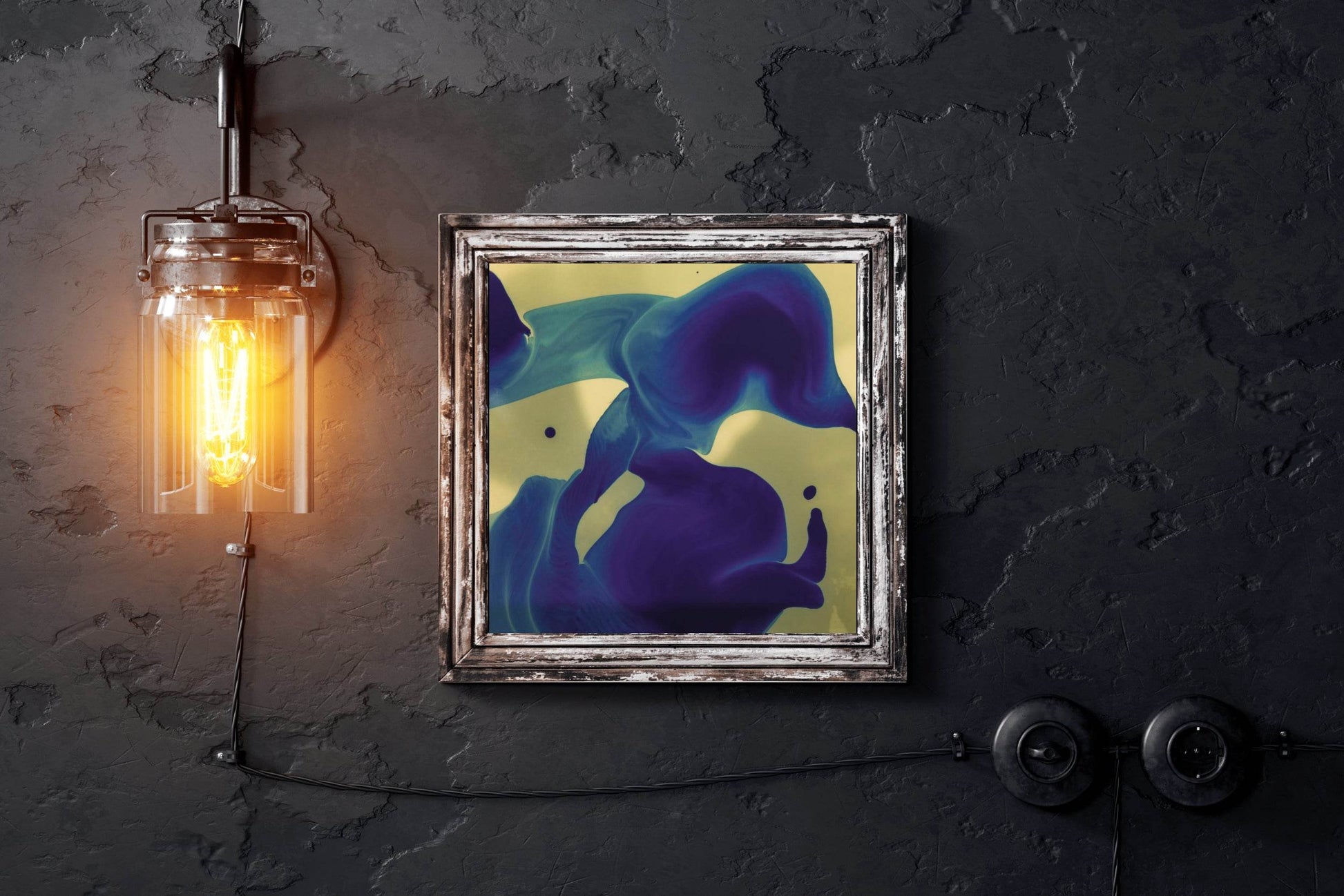 Blue Oil Paint Abstract Wall Art - beink online art store