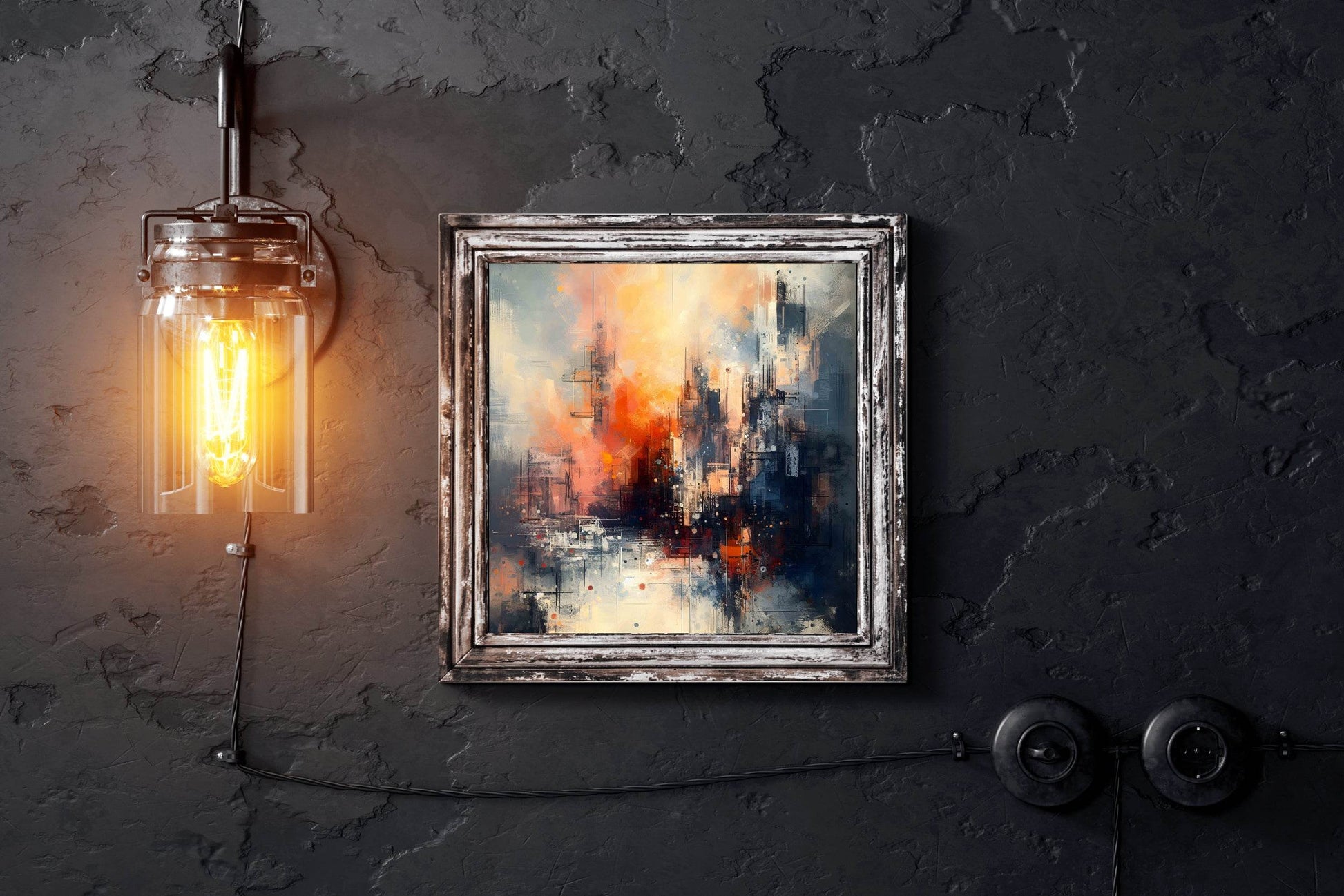 Buildings on Brush Strokes Wall Art - beink online art store