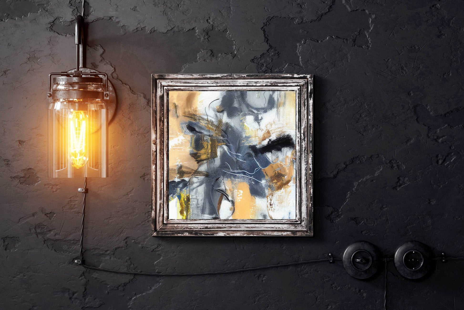 Desert View With Brush Strokes Abstract Wall Art - beink online art store