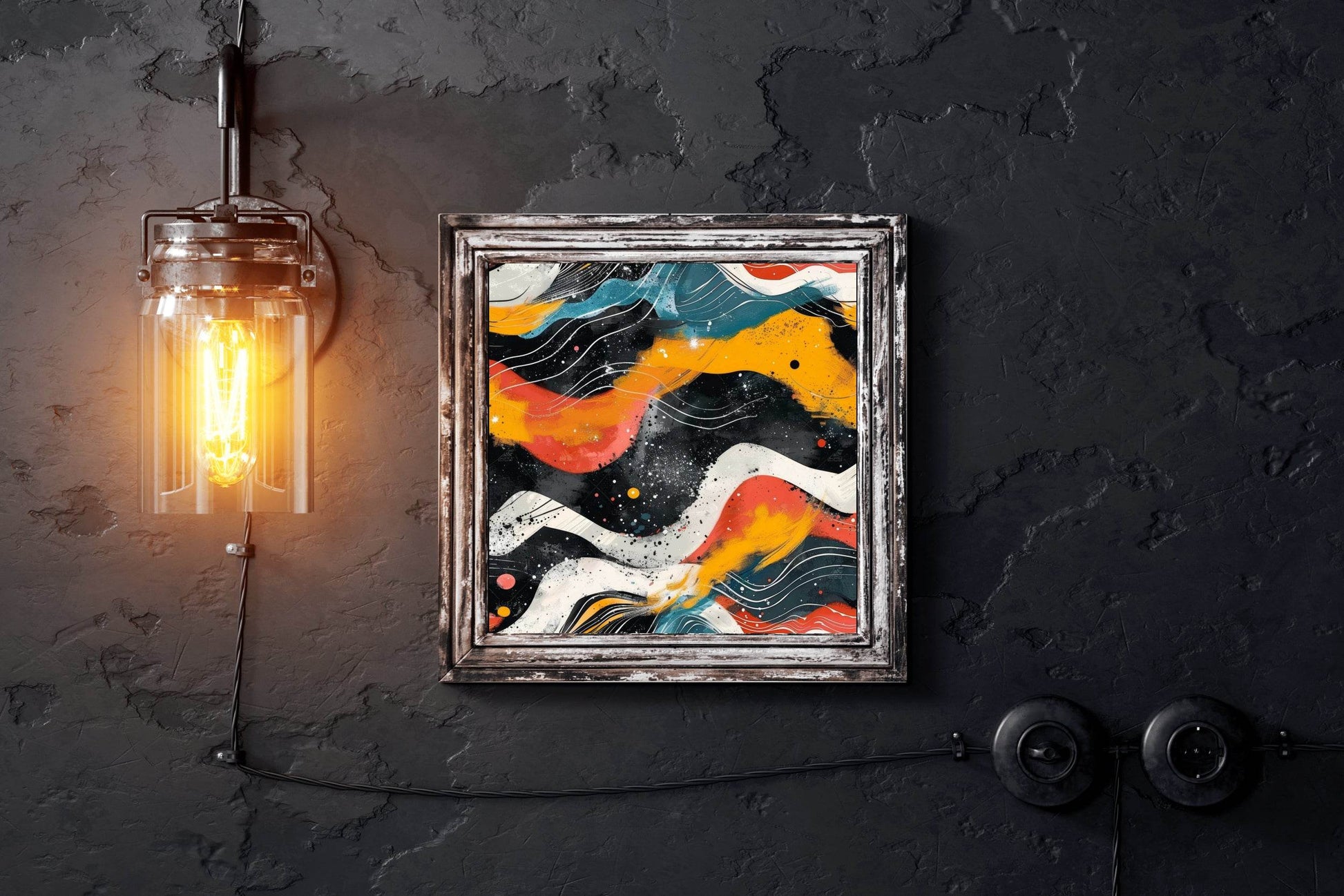 Cool Colorful Waves Abstract Wall Art - beink online art store